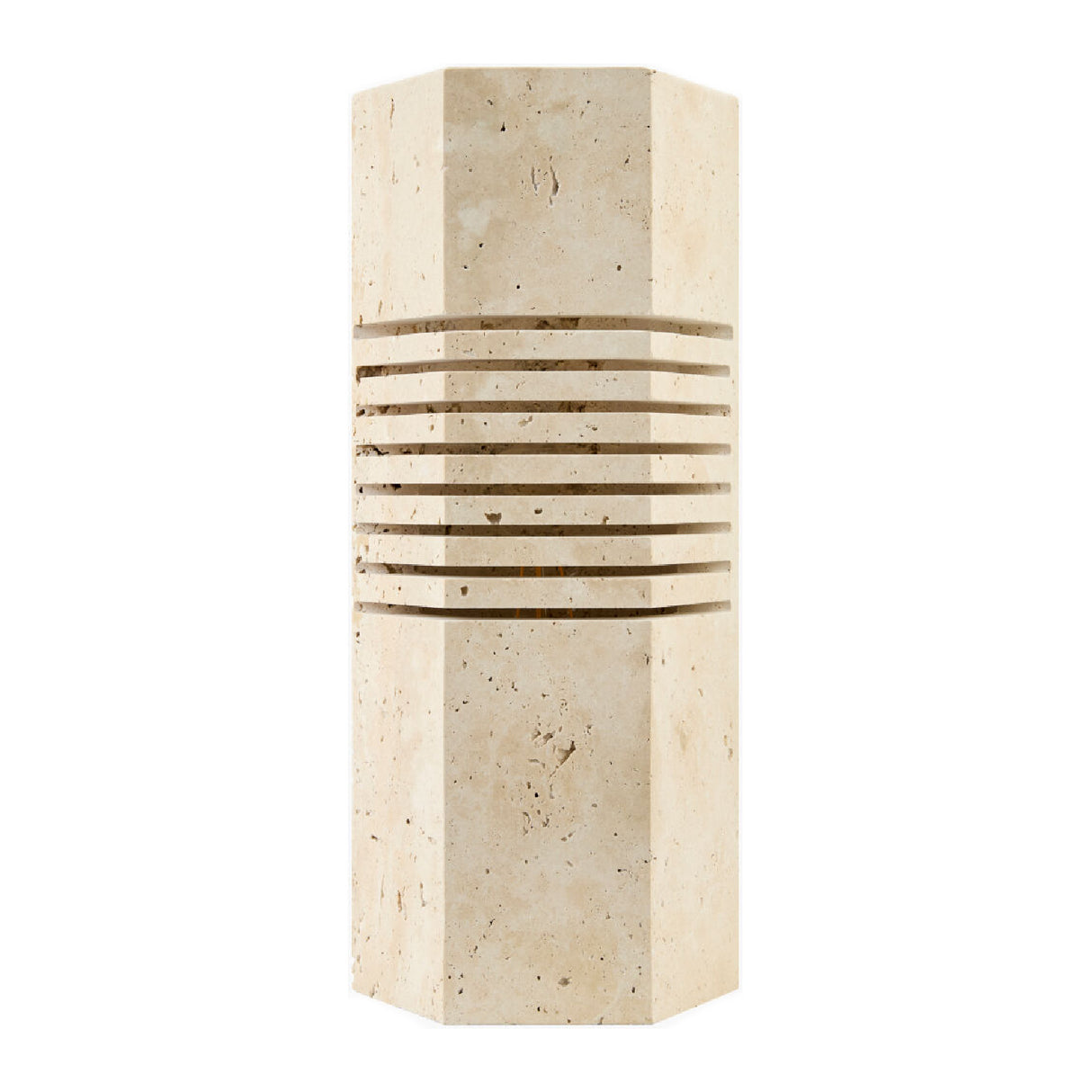 Modern European furniture - Beige Travertine Accent Table Lamp - www.oroa.com | Oroa.com