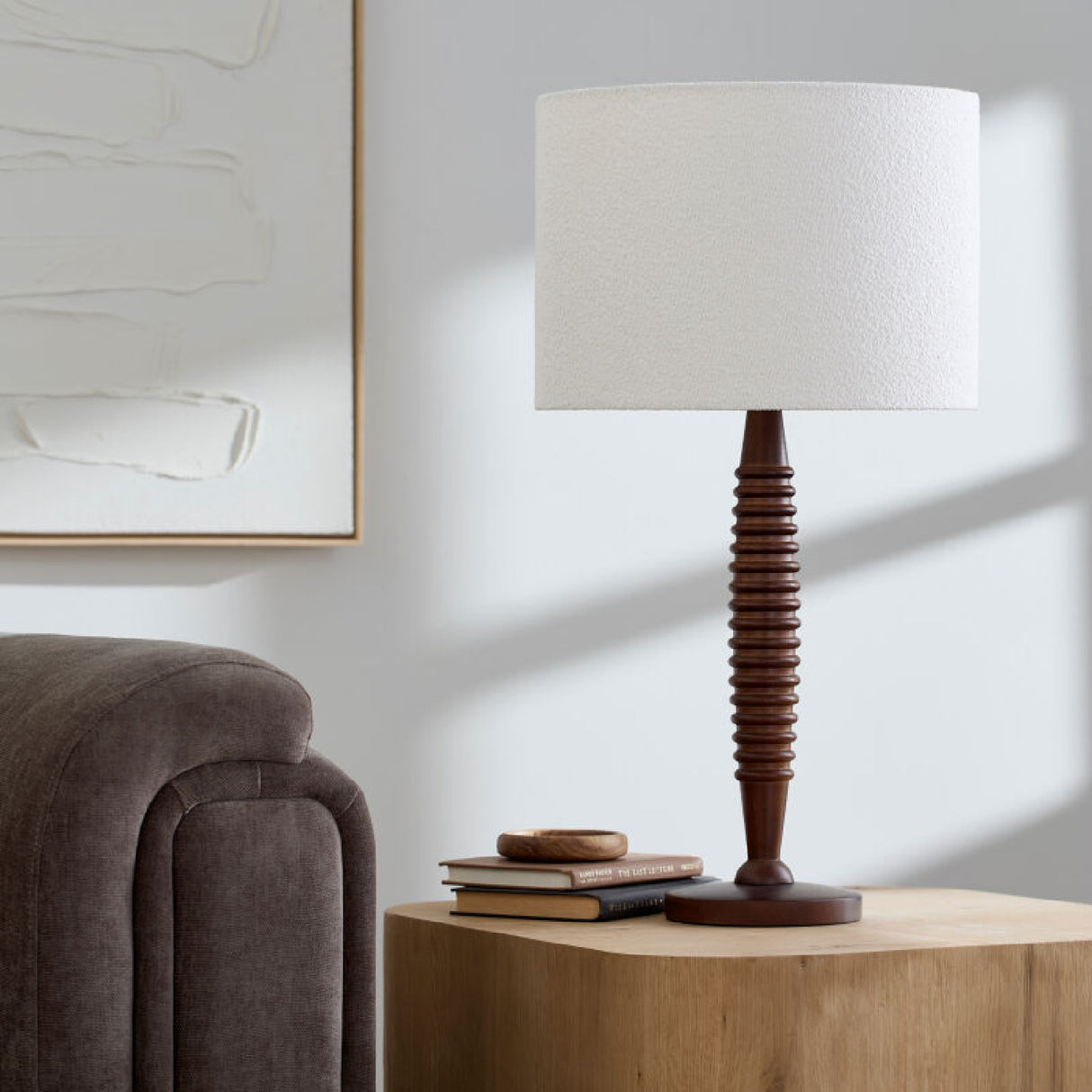 Modern European furniture - Beige Linen Accent Table Lamp - www.oroa.com | Oroa.com
