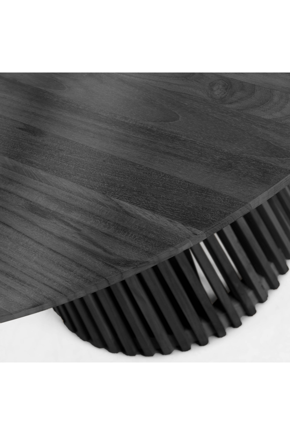 Round Black Teak Wood Pedestal Dining Table L | Oroa.com