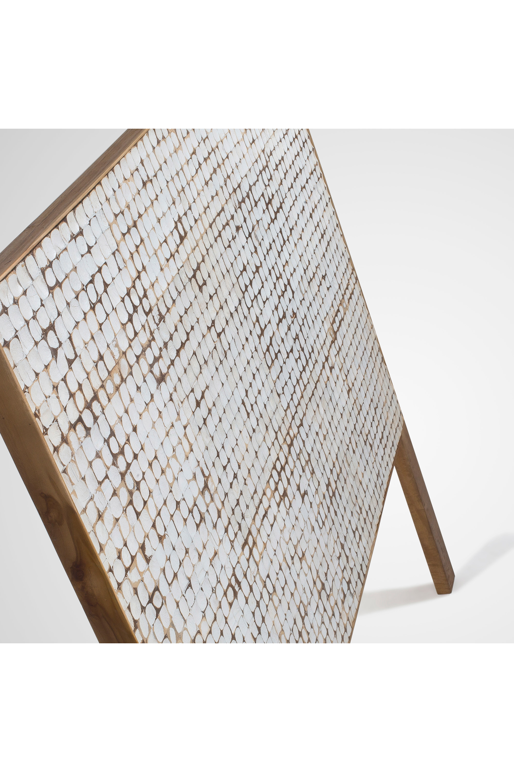 White Coconut Shell Queen Headboard 63" | Oroa.com