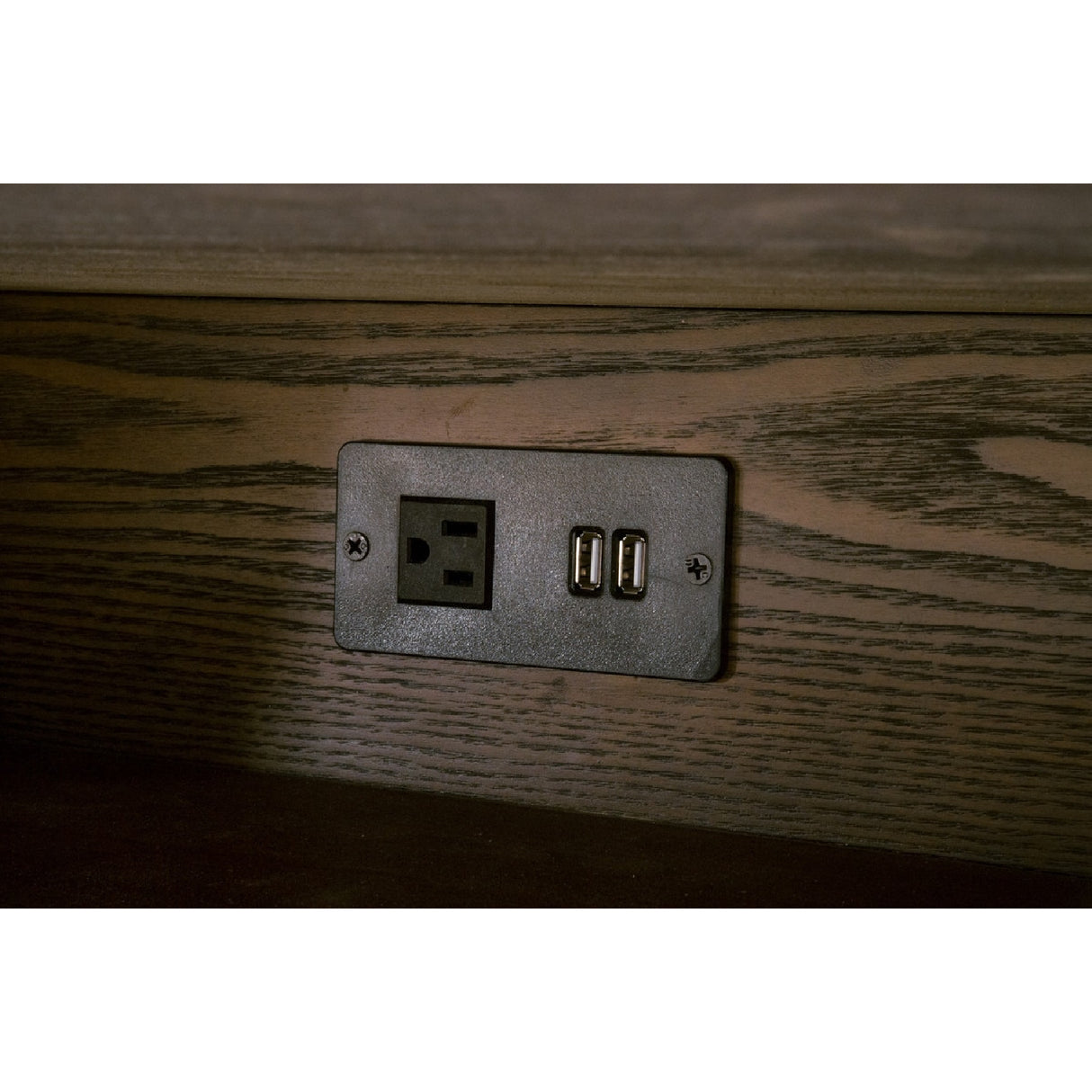 Marble Top Oak 2-Drawer Nightstand | Oroa.com