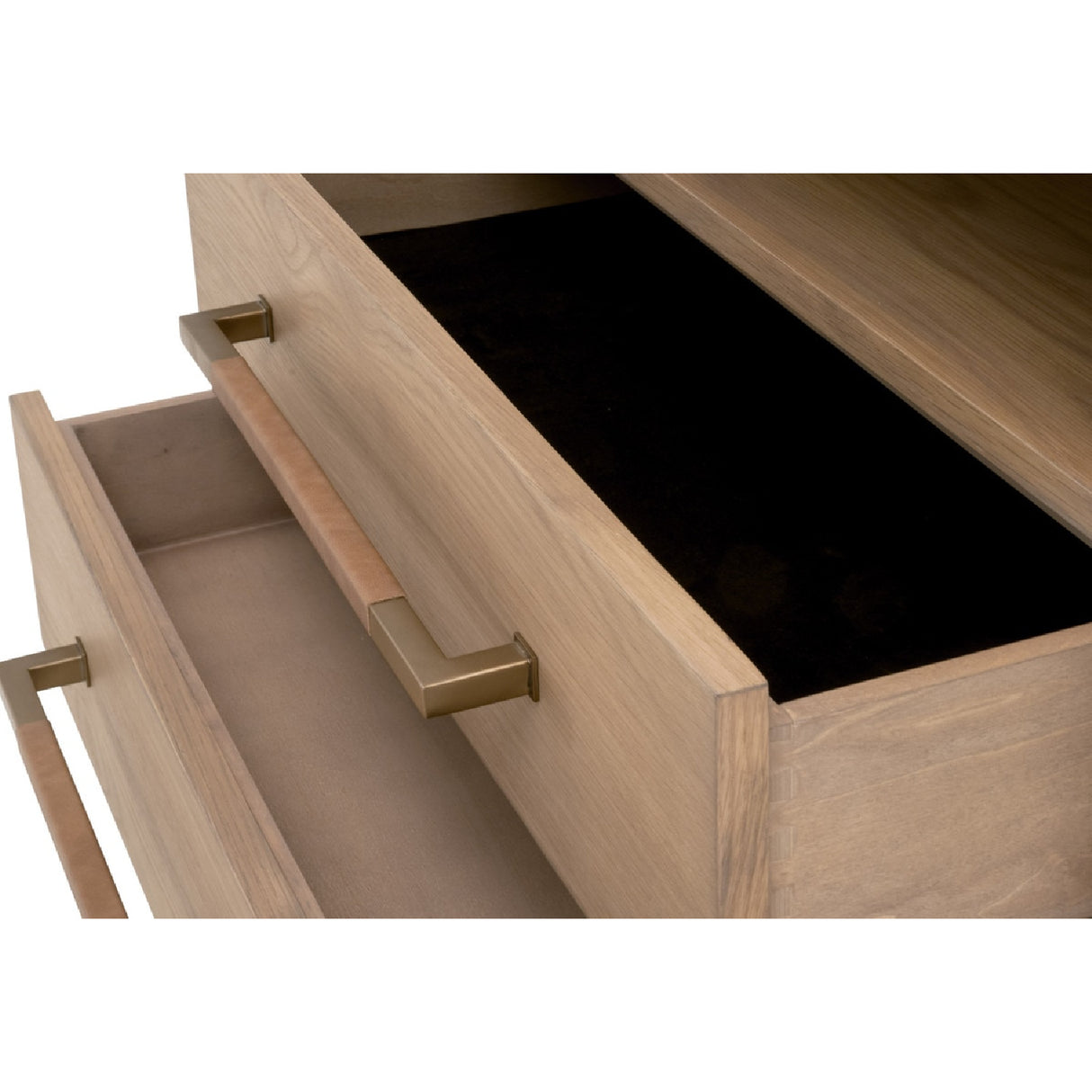 Marble Top Oak 2-Drawer Nightstand | Oroa.com