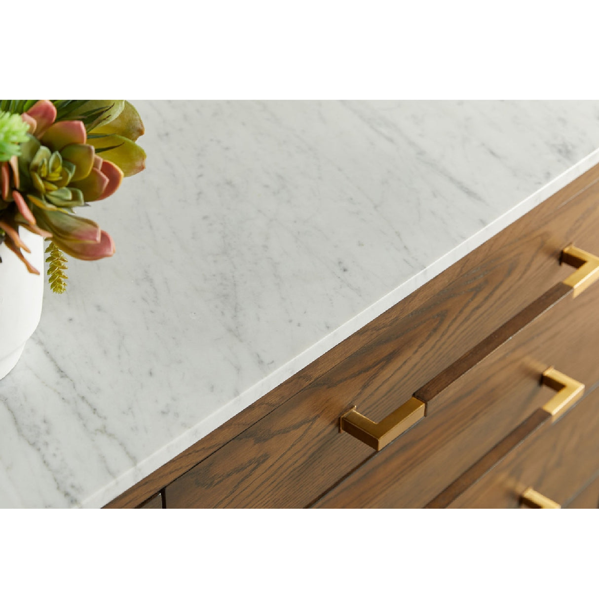 Brown Oak 8-Drawer Double Dresser | Oroa.com