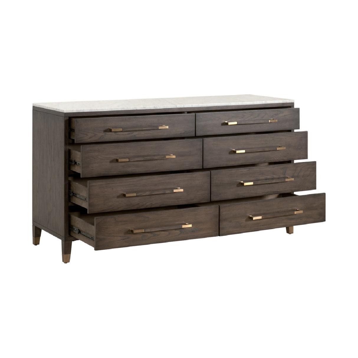 Brown Oak 8-Drawer Double Dresser | Oroa.com