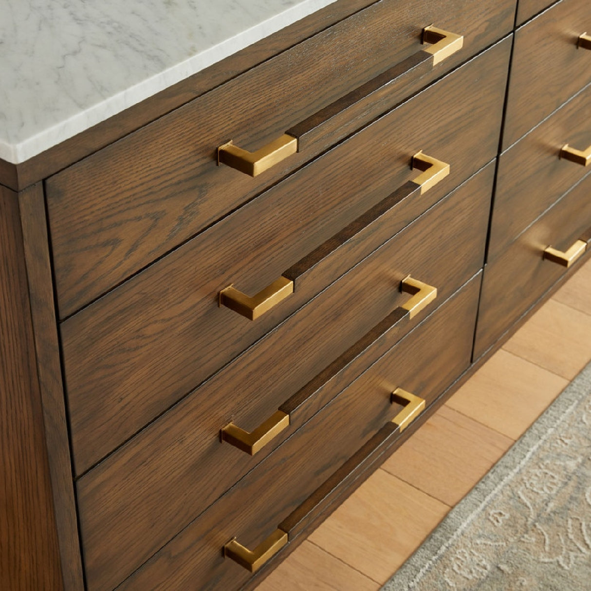 Brown Oak 8-Drawer Double Dresser | Oroa.com