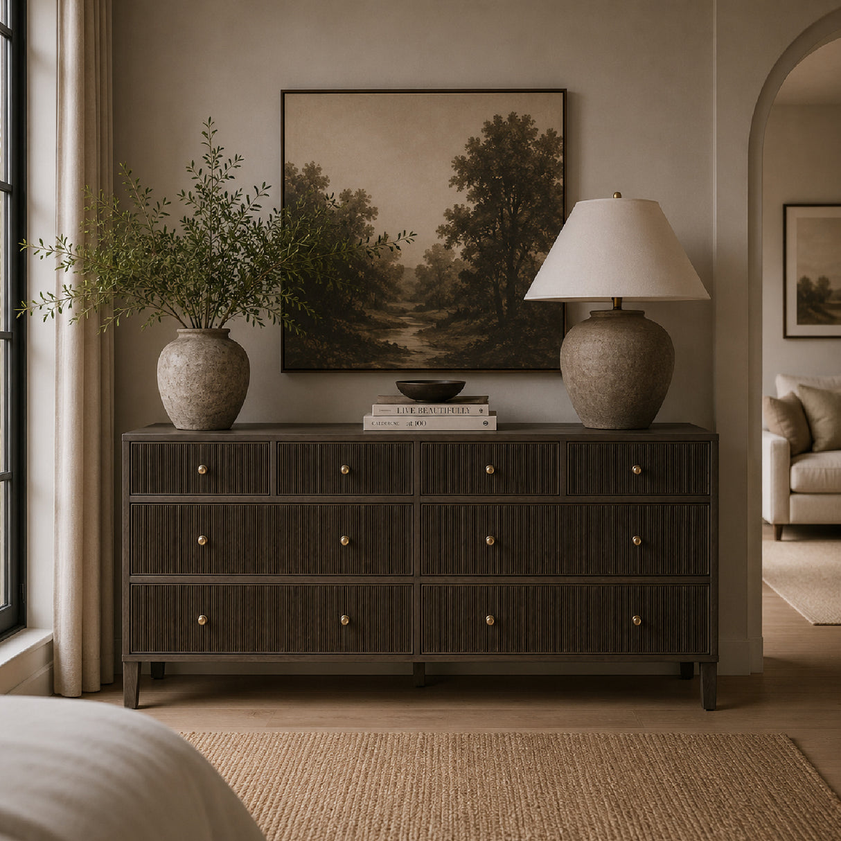 8-Drawer Oak Double Dresser | Oroa.com
