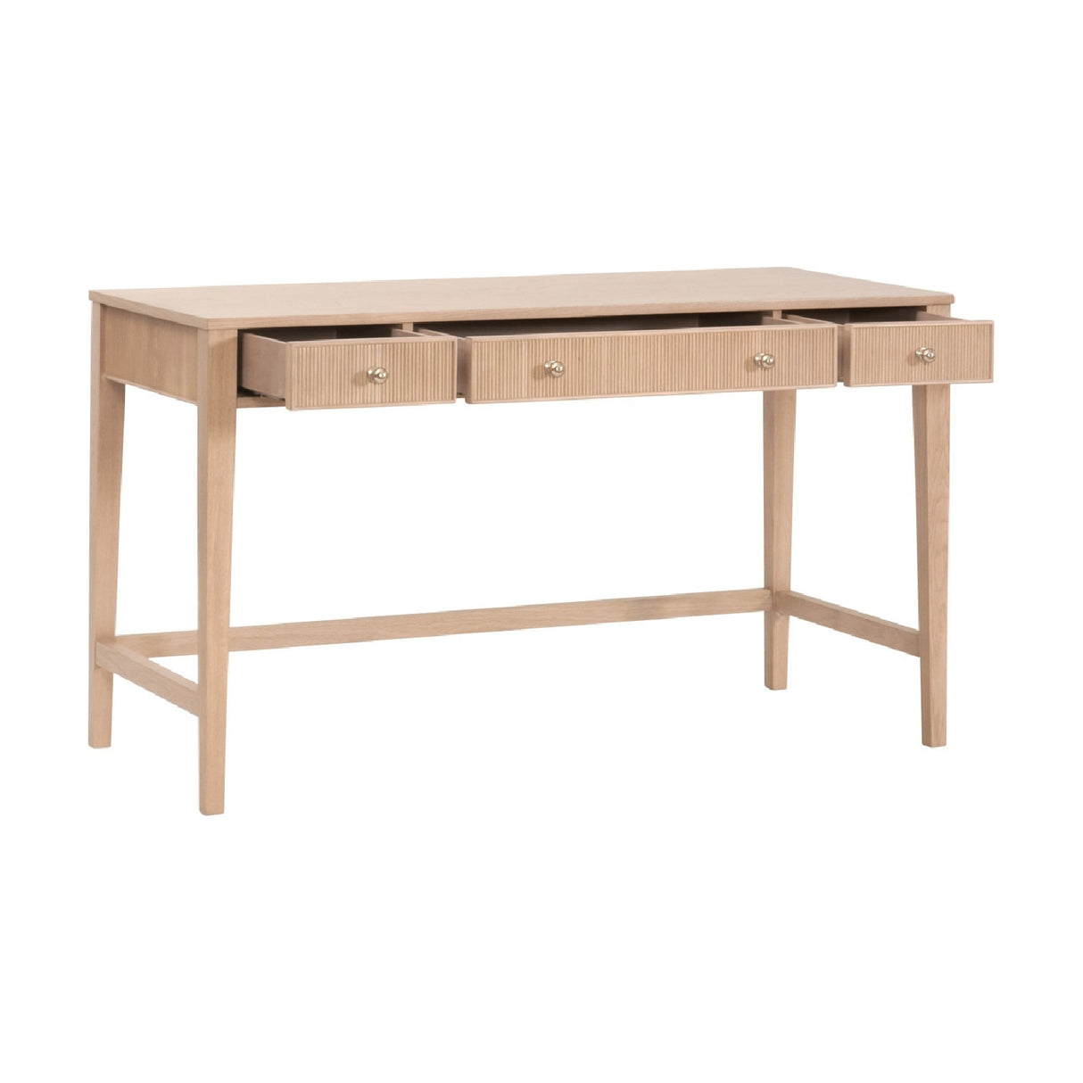 Natural Oak 3-Drawer Desk | Oroa.com