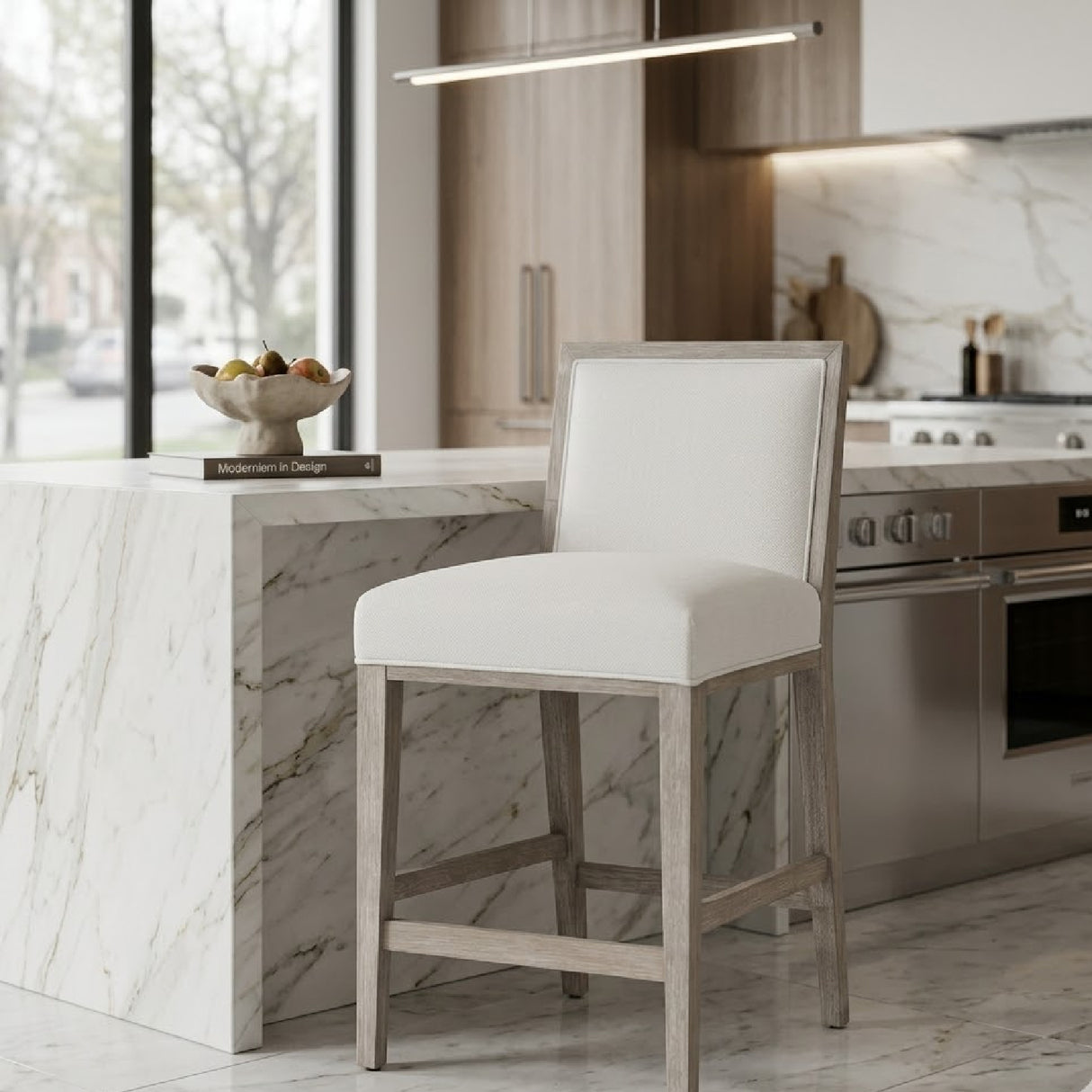 Solid Wood Framed Counter Stools (2) | Oroa.com