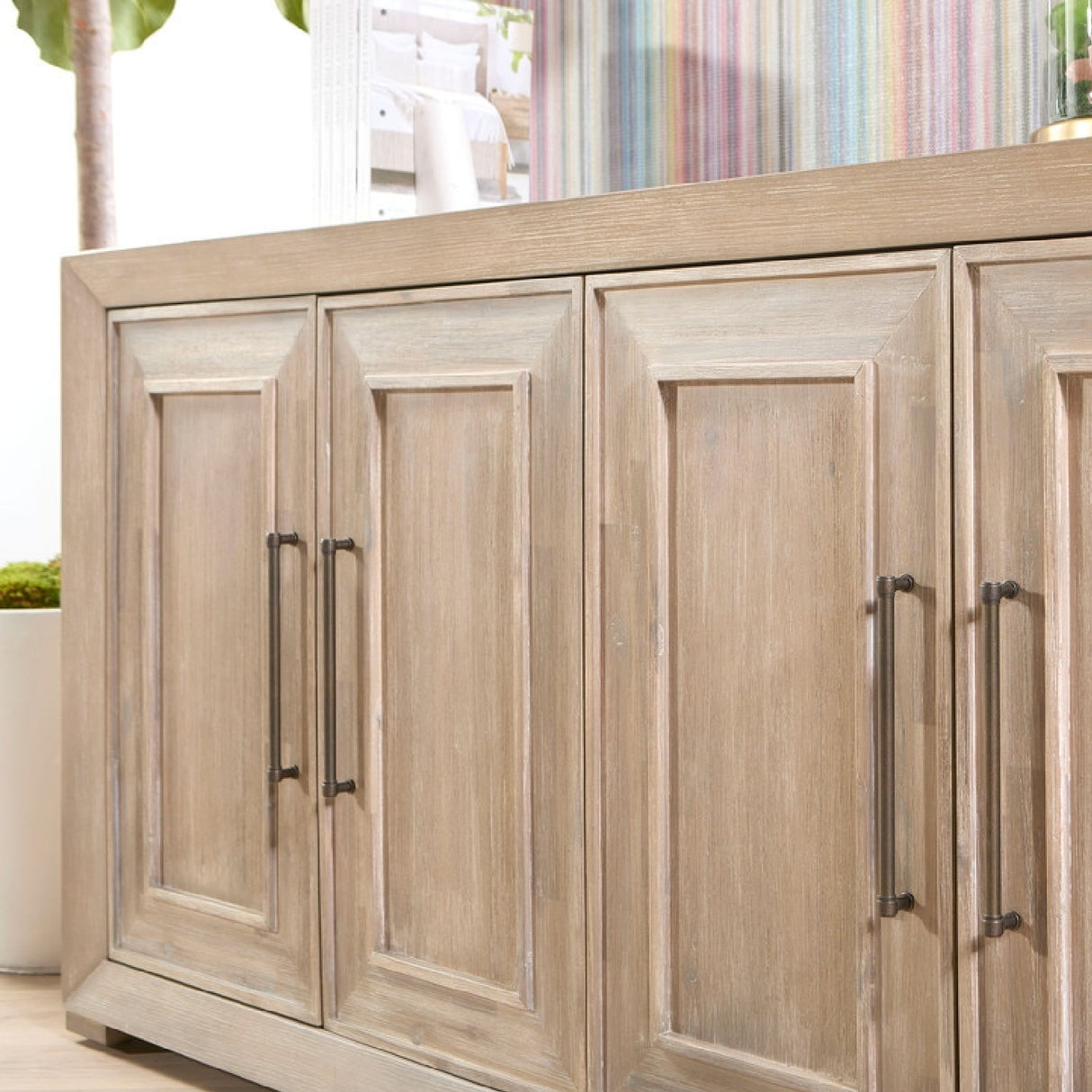 4-Door Acacia Media Sideboard | Oroa.com