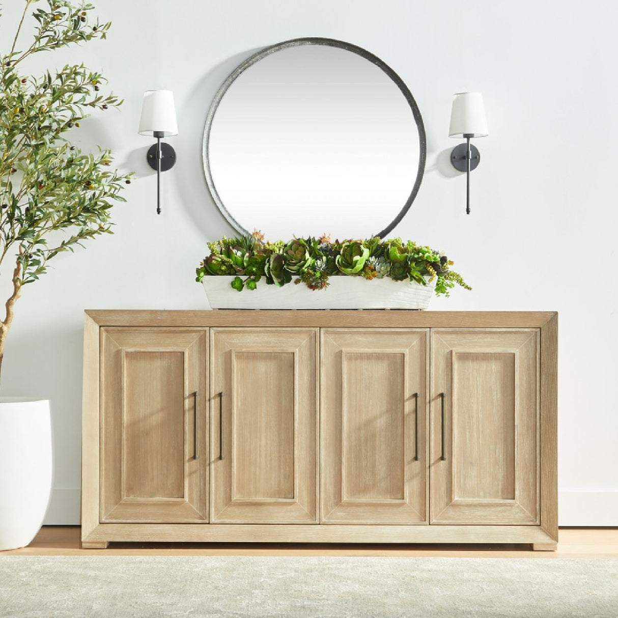 4-Door Acacia Media Sideboard | Oroa.com