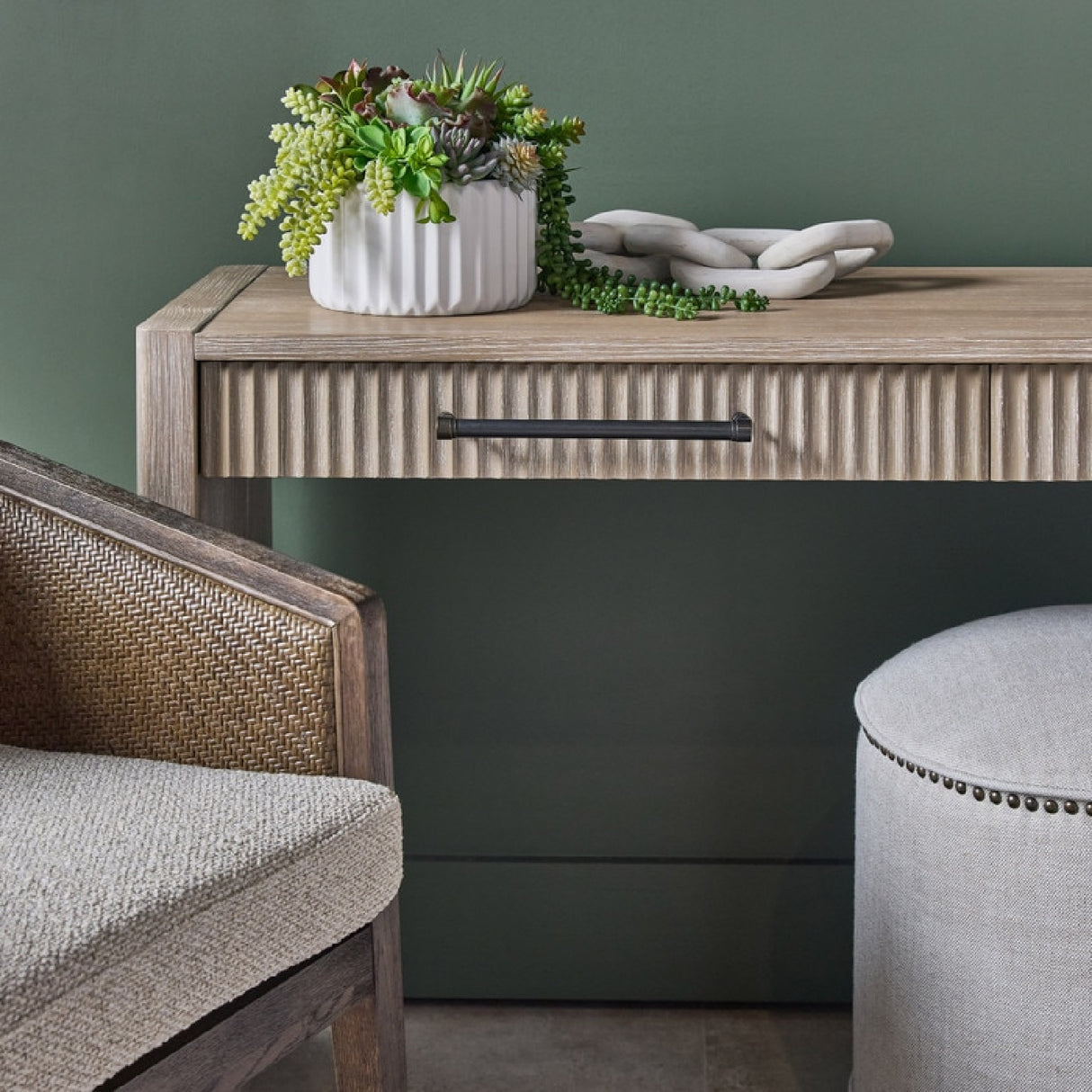 Gray Acacia 2-Drawer Console Table | Oroa.com