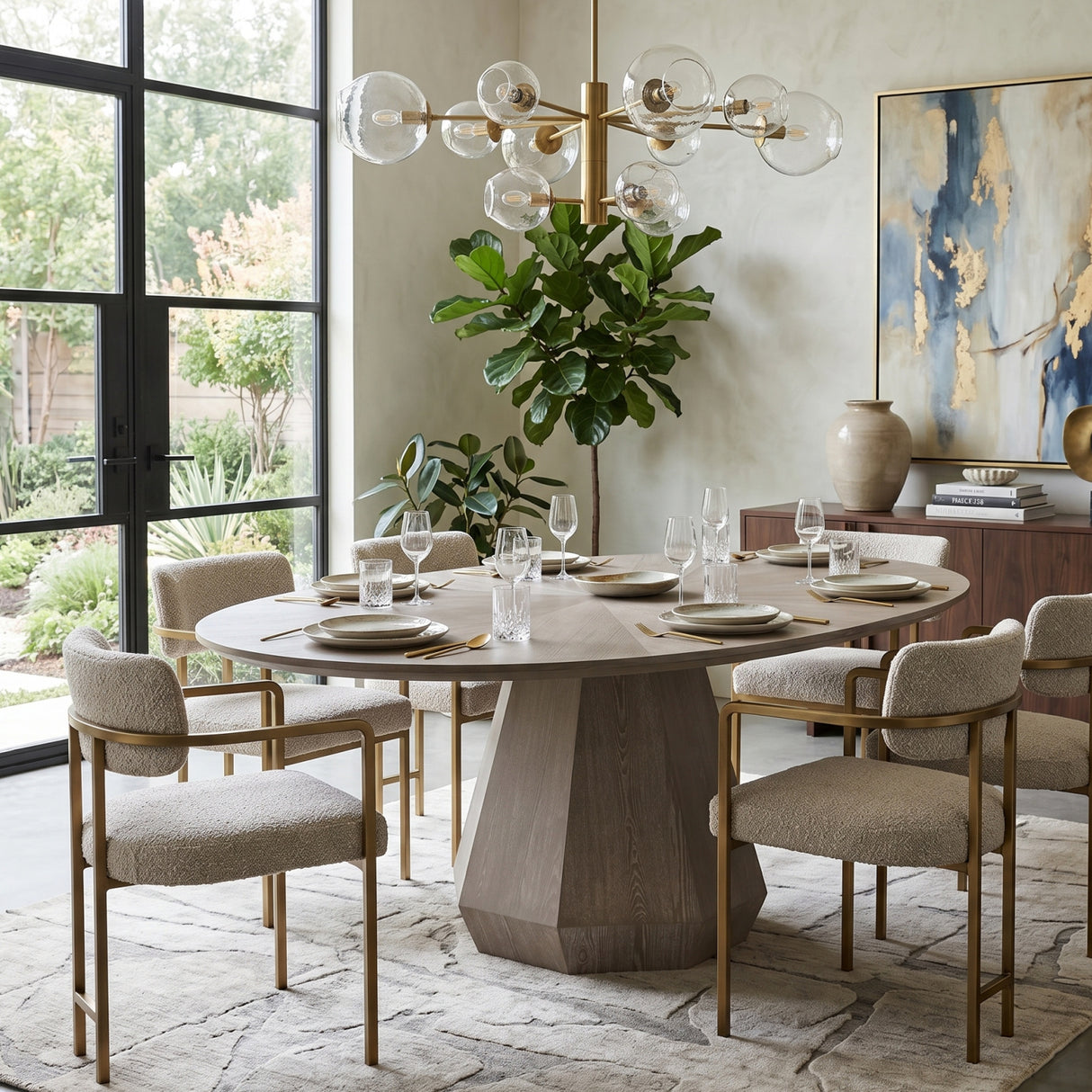 Oval Gray Ash Dining Table | Oroa.com