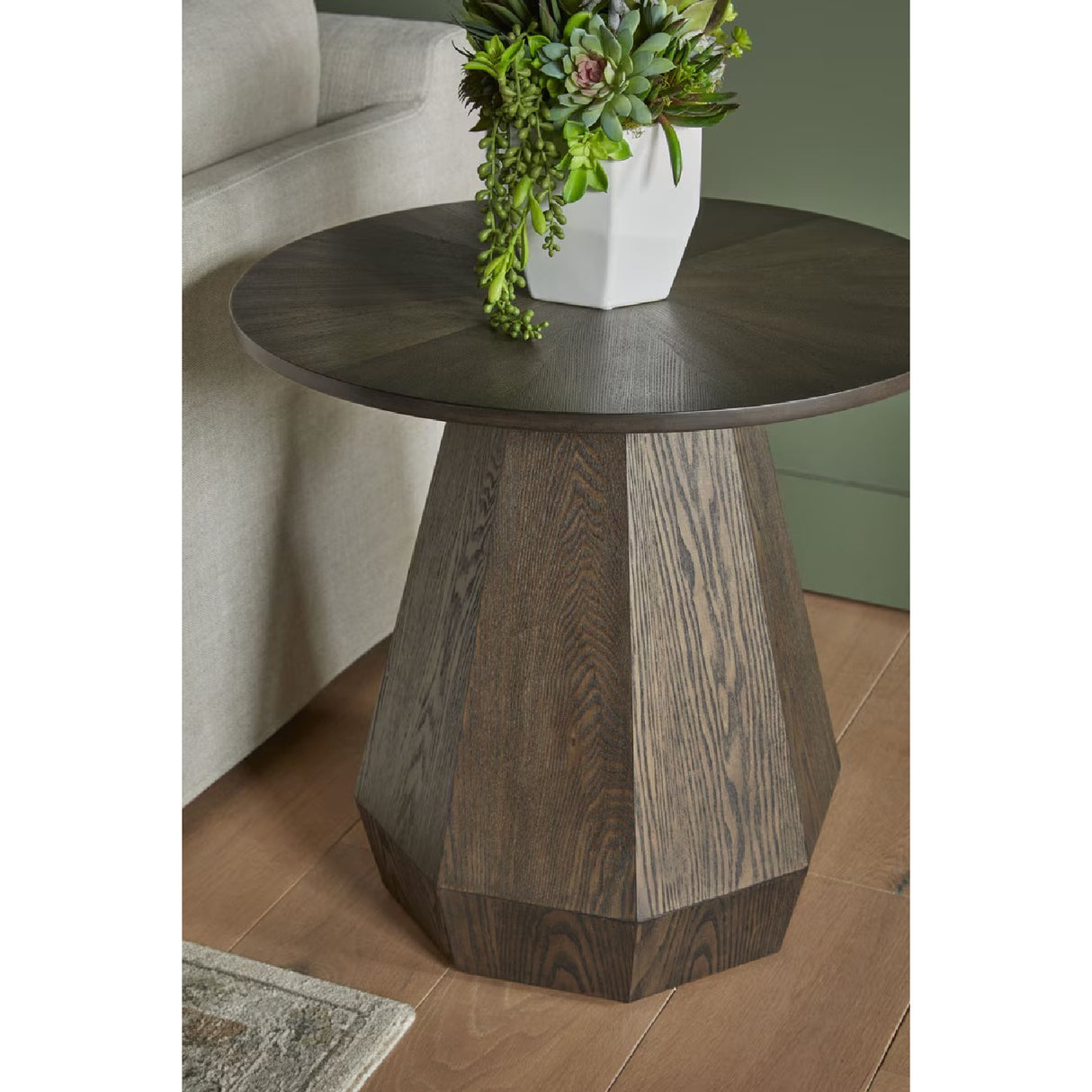 Round Wooden End Table | Oroa.com