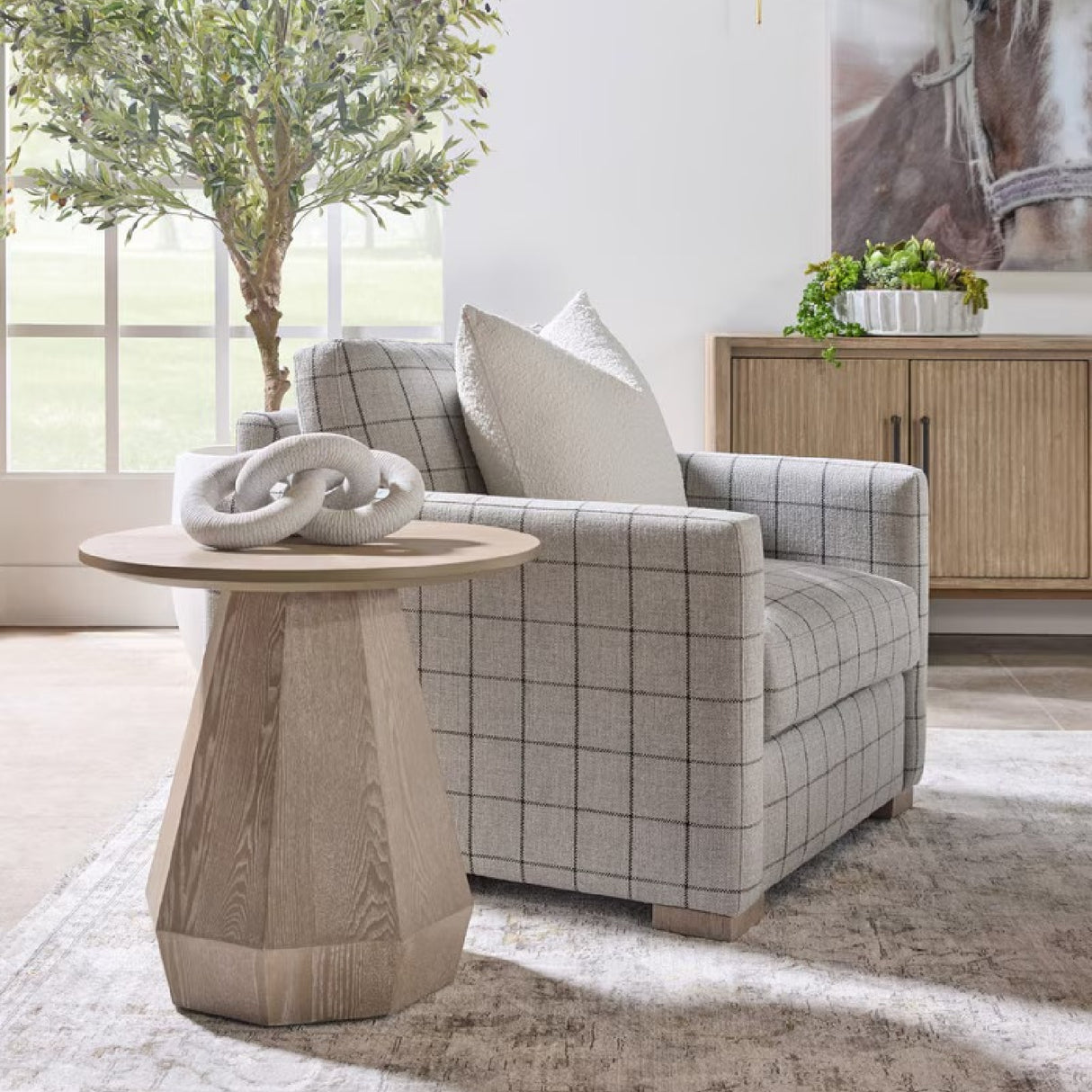 Round Wooden End Table | Oroa.com