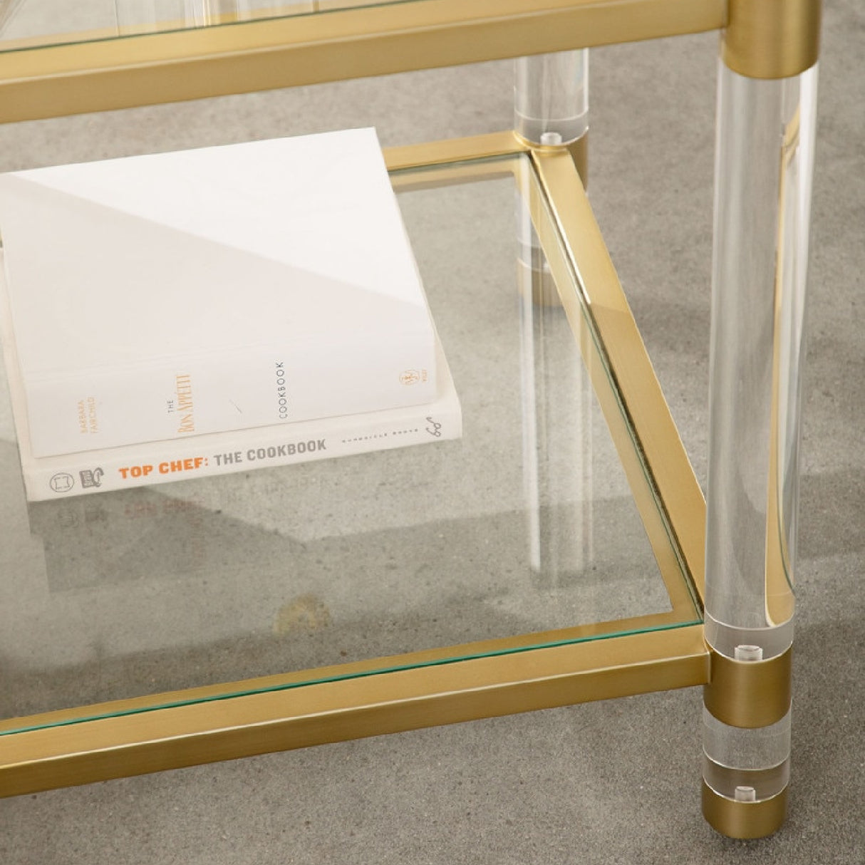 Brass Framed Glass End Table | Oroa.com