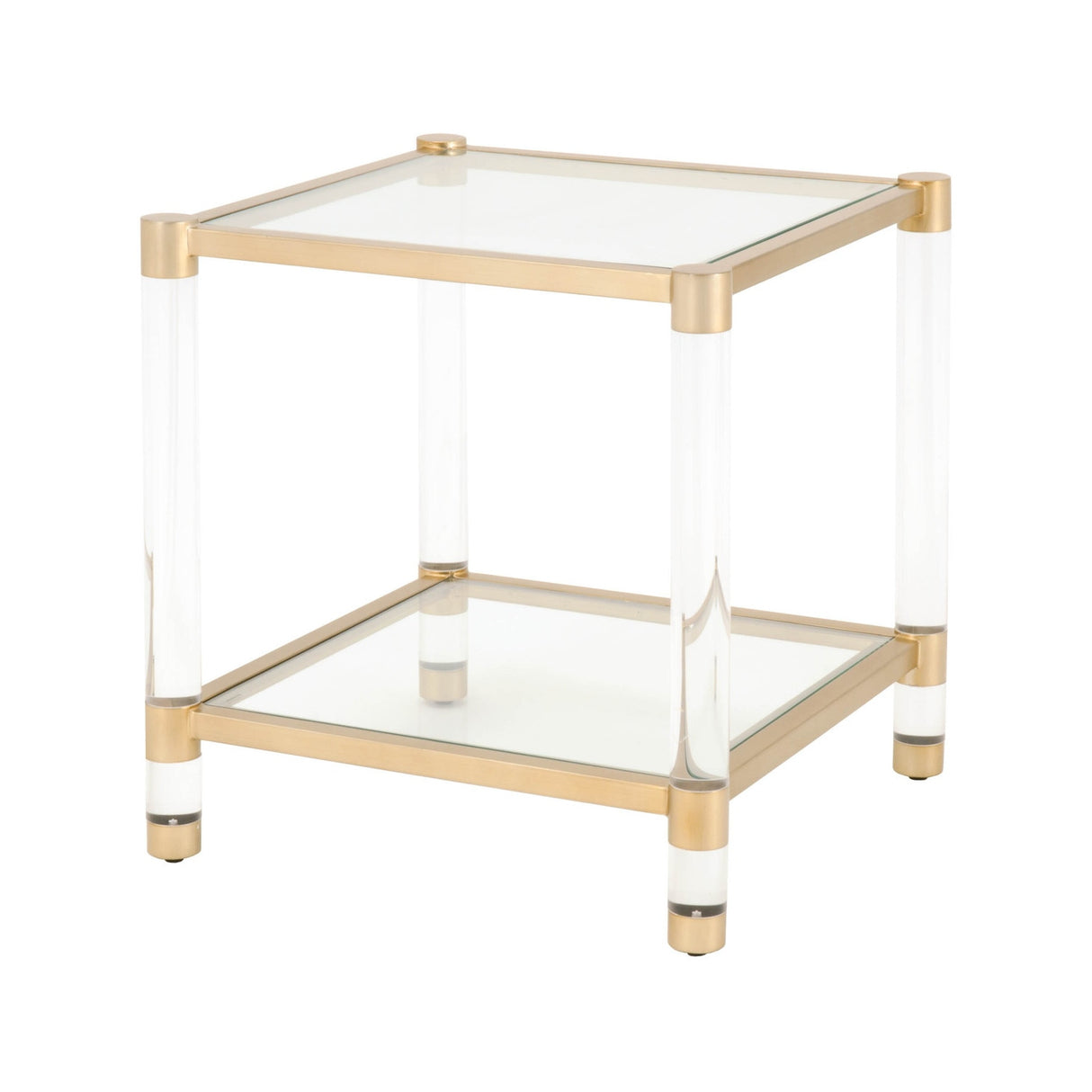 Brass Framed Glass End Table | Oroa.com