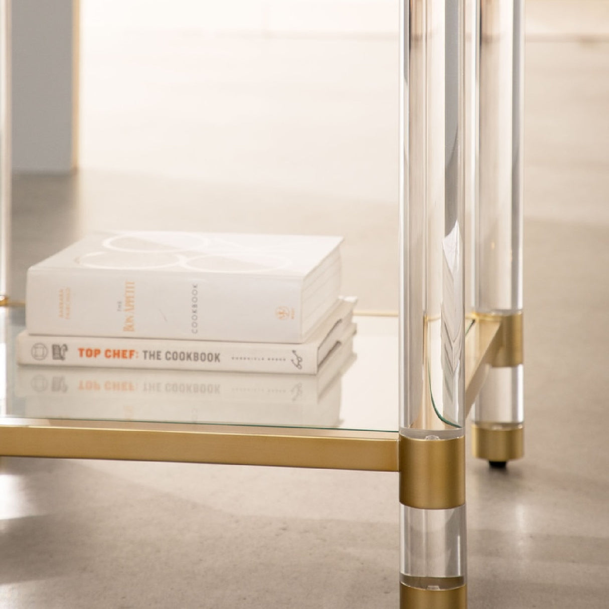 Brass Framed Glass End Table | Oroa.com