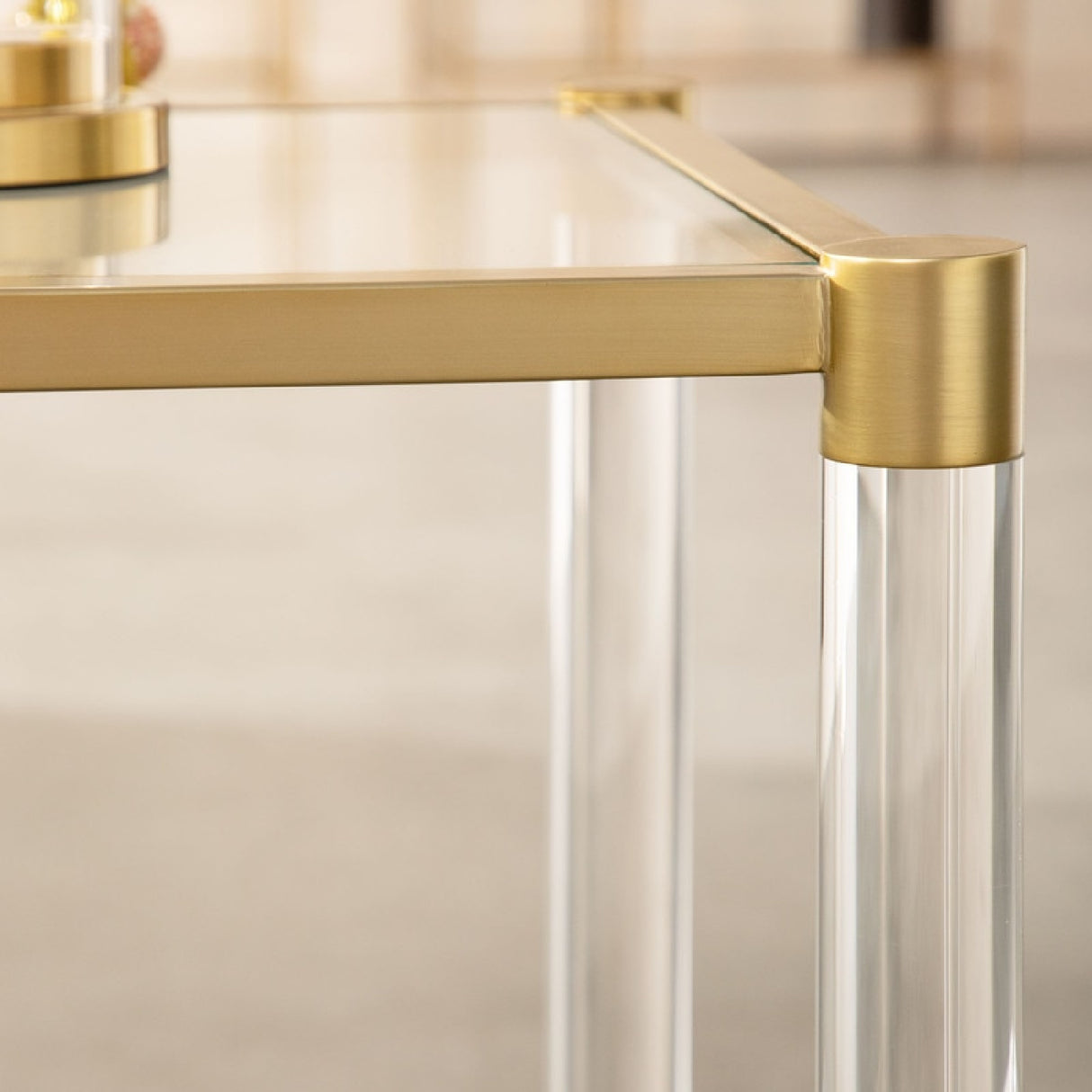 Brass Framed Glass End Table | Oroa.com