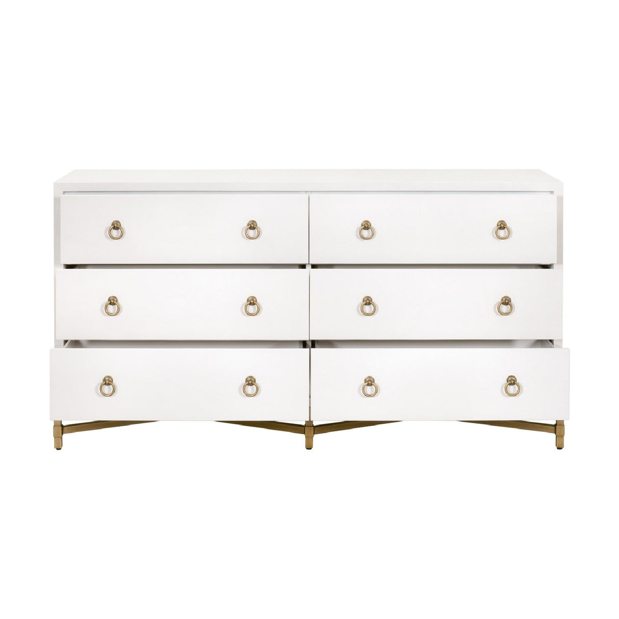 White Shagreen 6-Drawer Double Dresser | Oroa.com