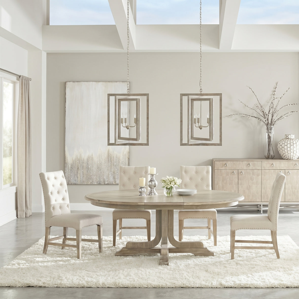 Round Acacia Extendale Dining Table | Oroa.com