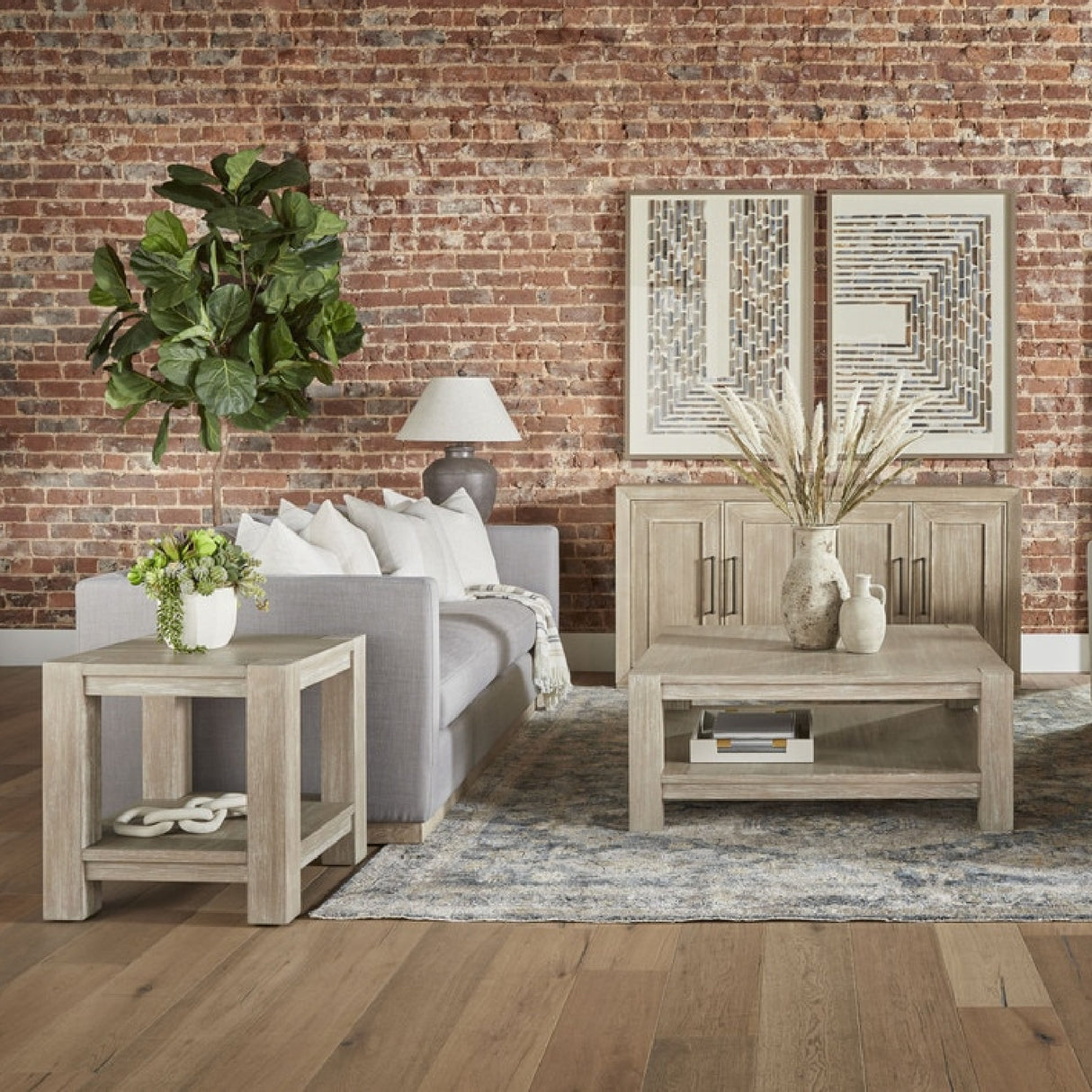 Gray Acacia Square End Table | Oroa.com