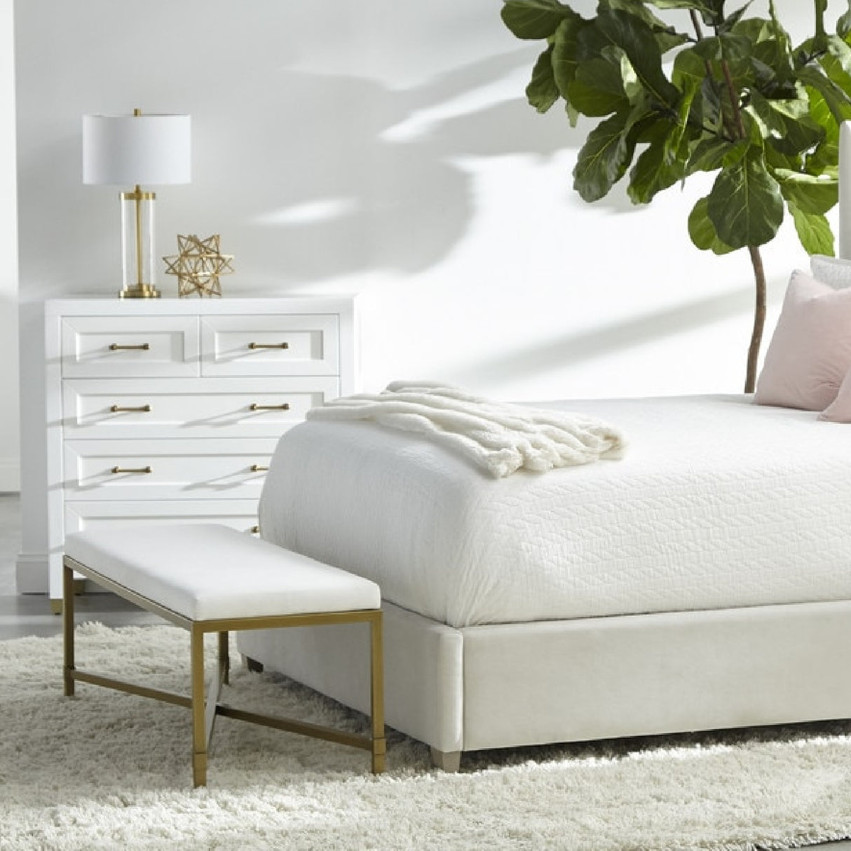 White 5-Drawer High Chest | Oroa.com