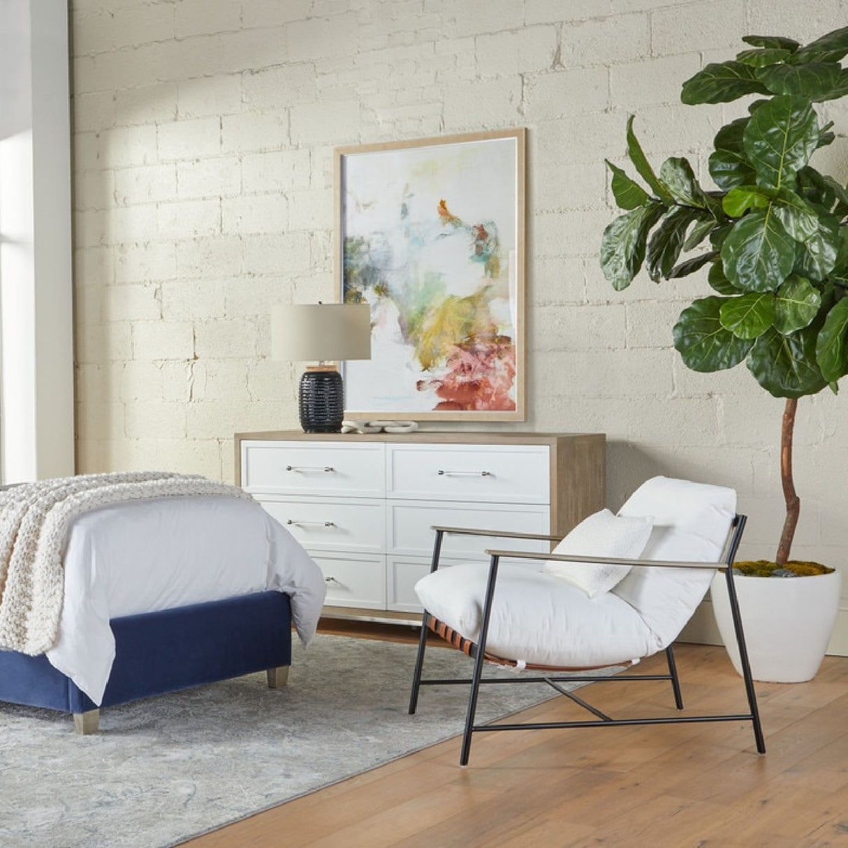 Gray Acacia 6-Drawer Double Dresser | Oroa.com