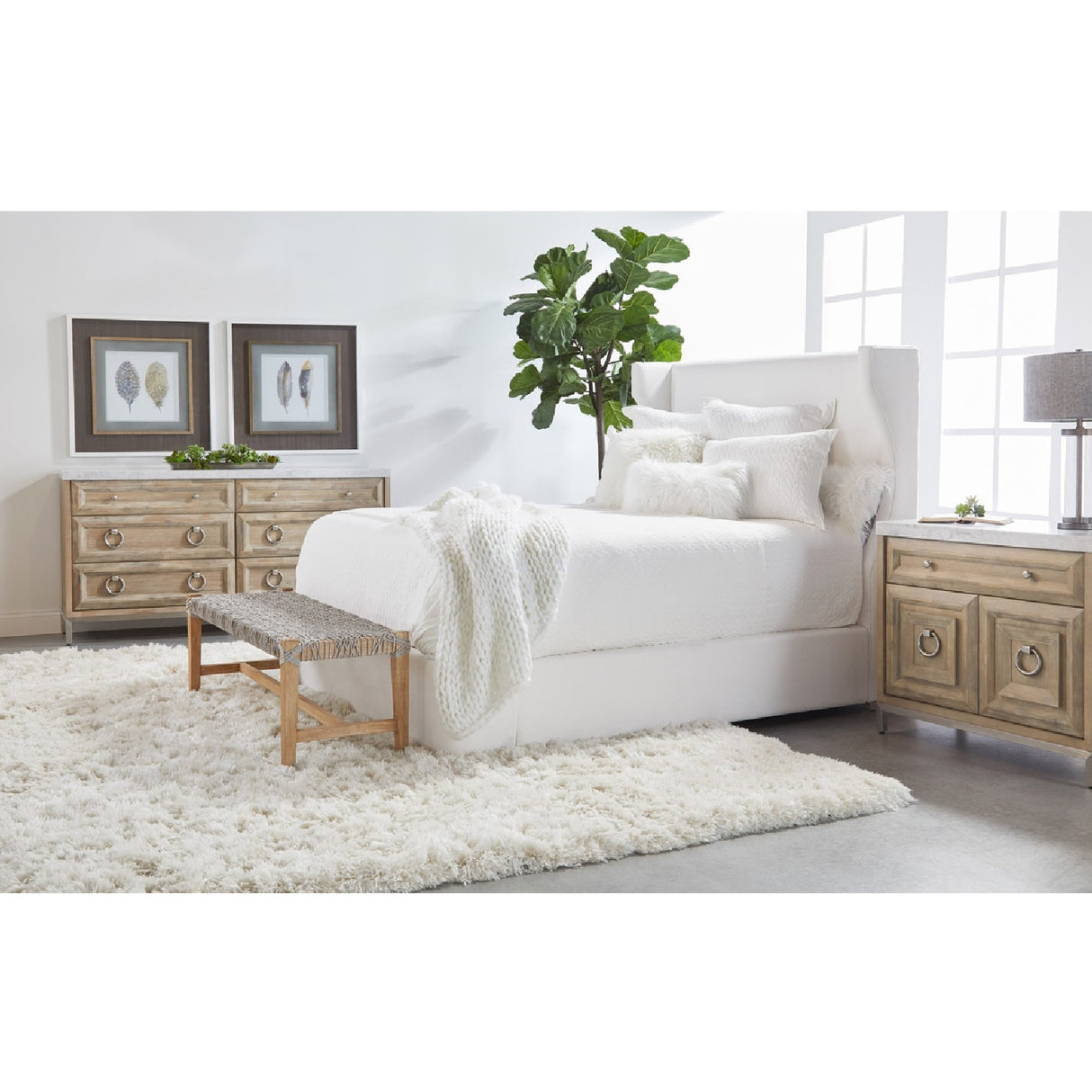 Marble Topped Acacia Media Cabinet | Oroa.com