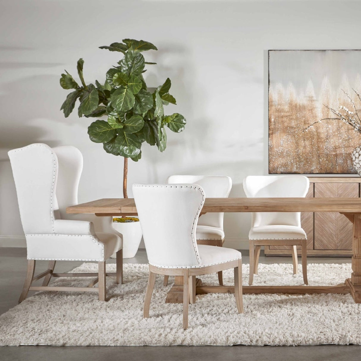 French Linen Wingback Accent Chair | Oroa.com