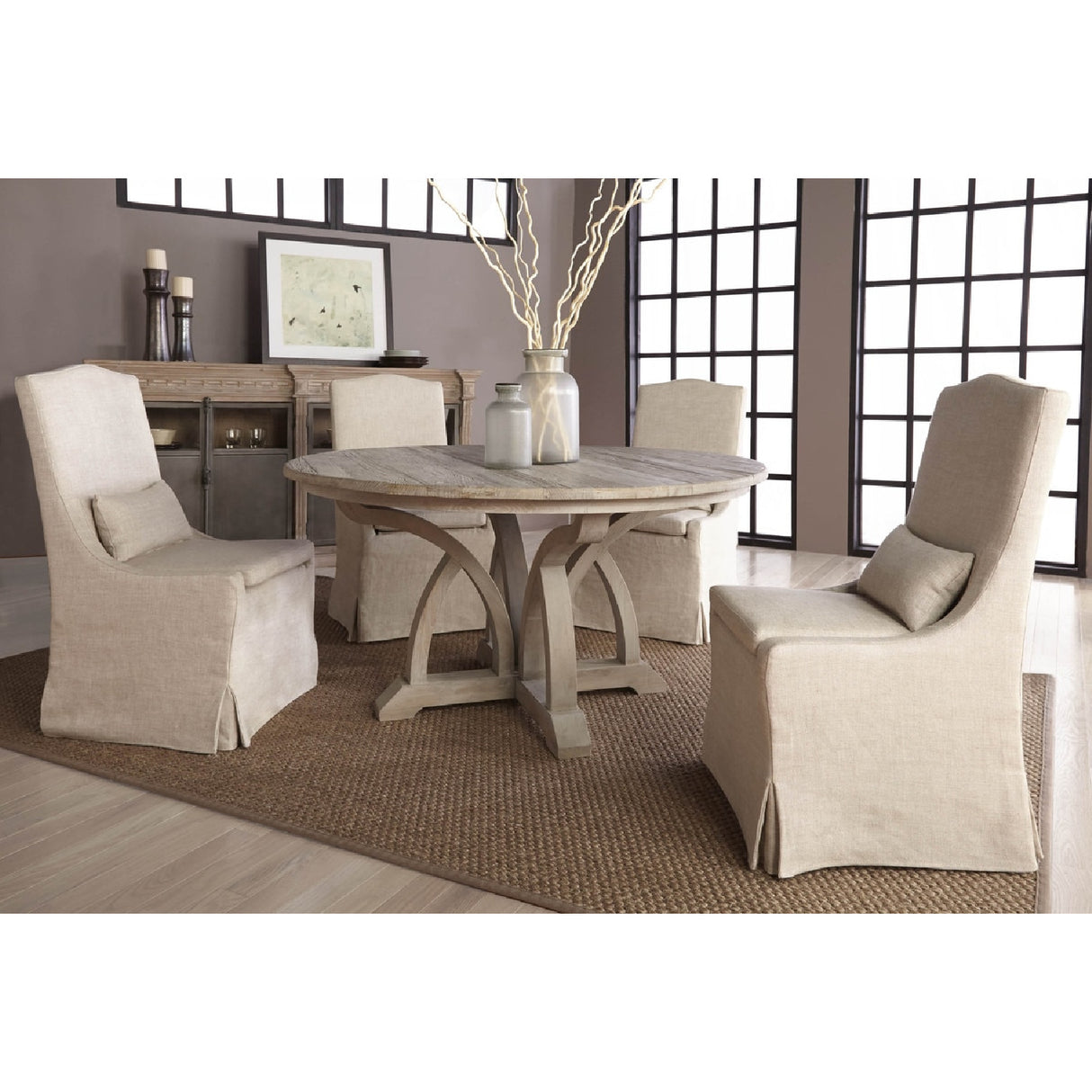 French Linen Skirted Dining Chairs (2) | Oroa.com