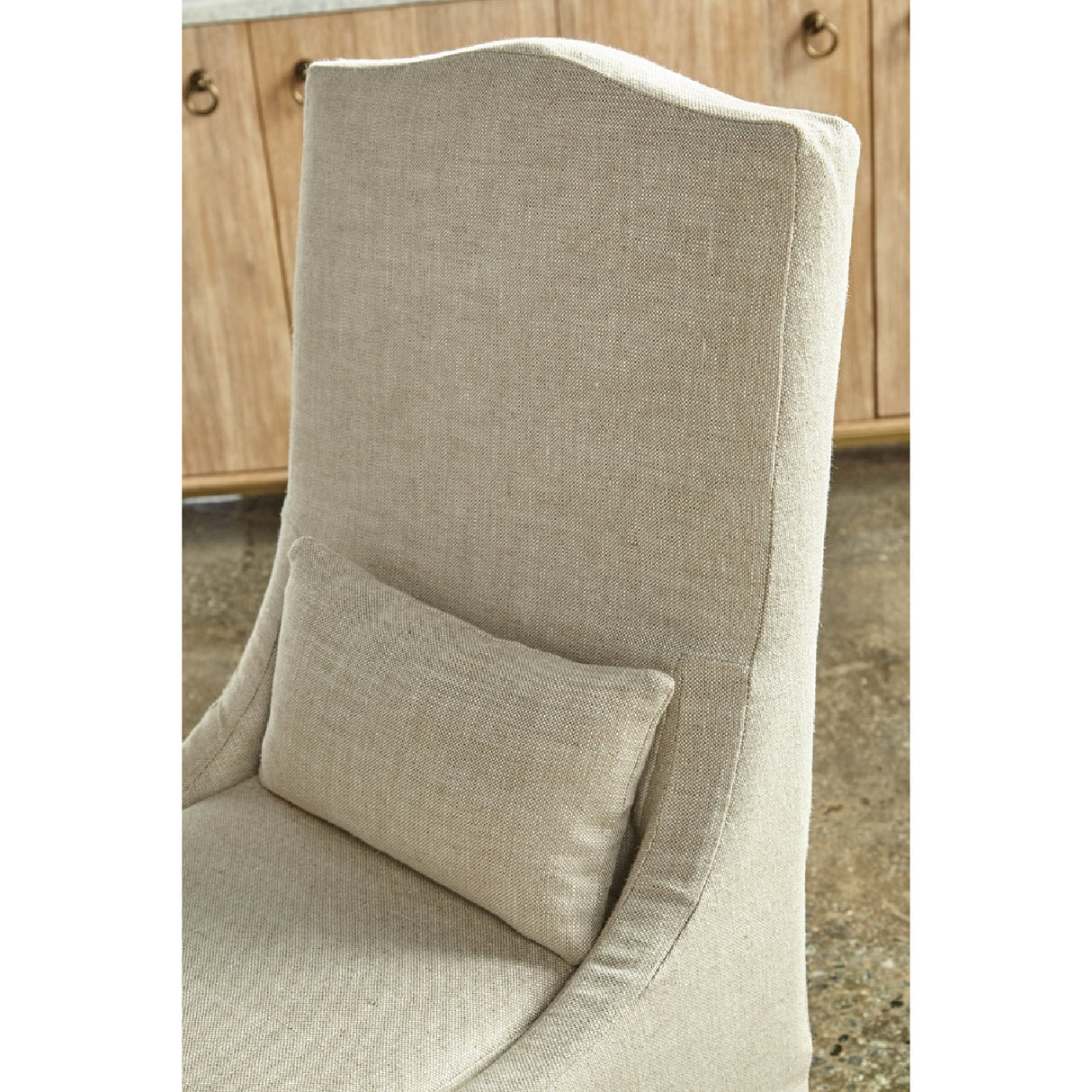 French Linen Skirted Dining Chairs (2) | Oroa.com