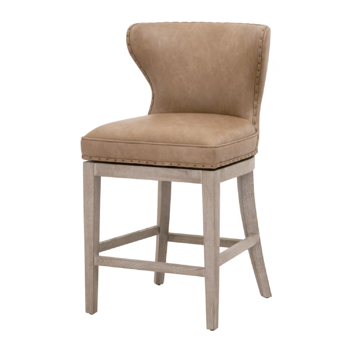 Modern European furniture - Nail Tacked Swivel Counter Stool - www.oroa.com | Oroa.com