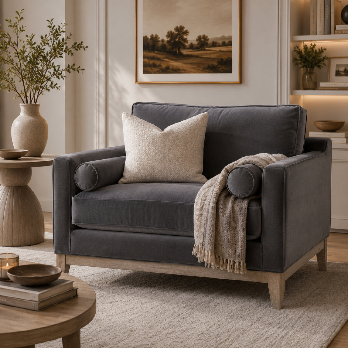 Velvet Modern Loveseat | Oroa.com