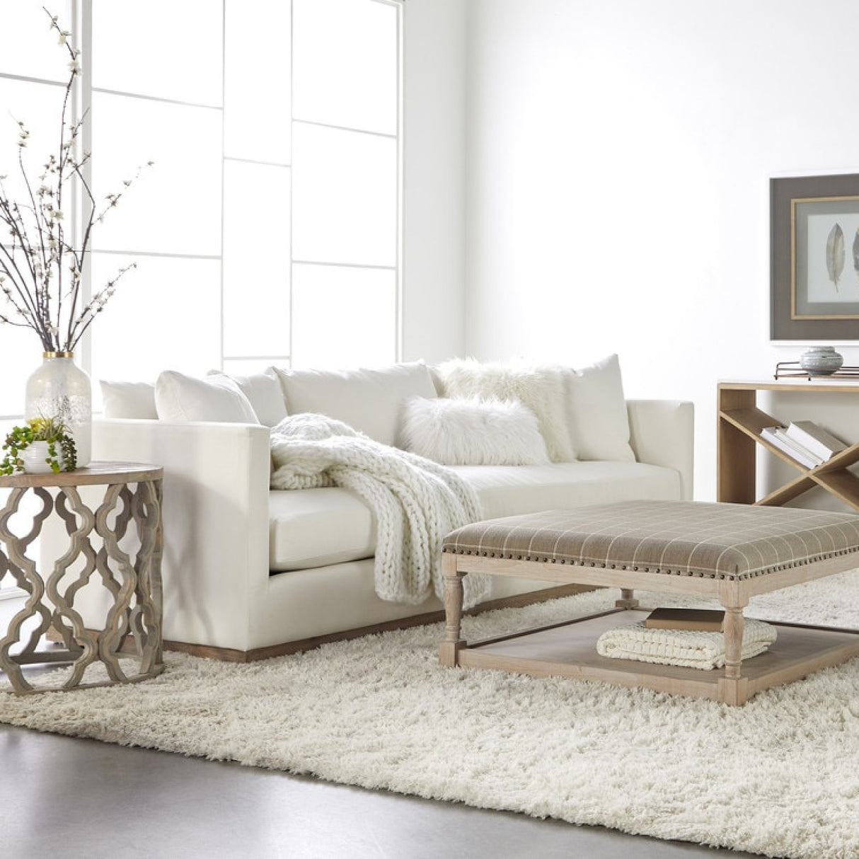 Modern European furniture - White Fabric Sofa - www.oroa.com | Oroa.com