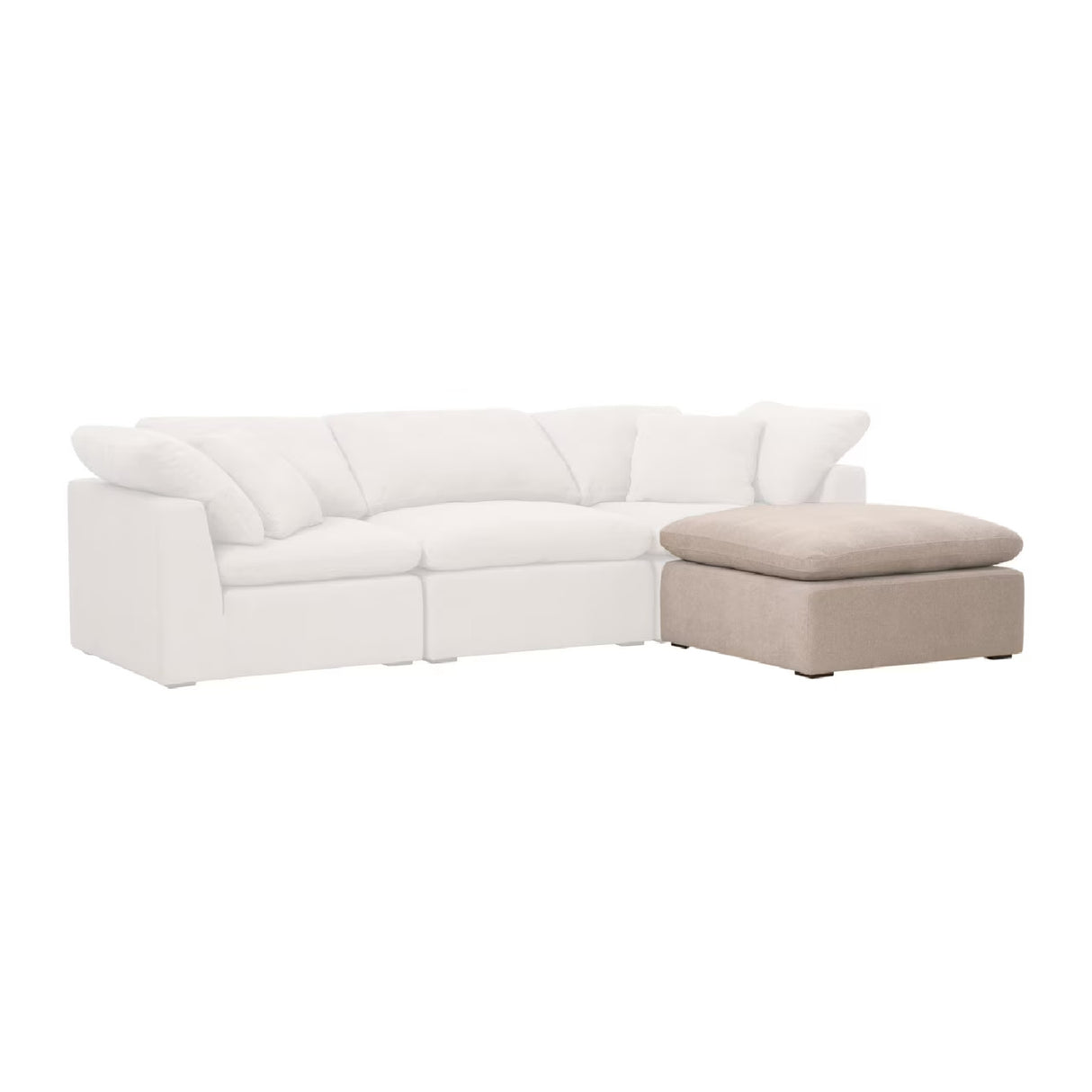 Modern European furniture - Square Cushioned Modular Ottoman - www.oroa.com | Oroa.com