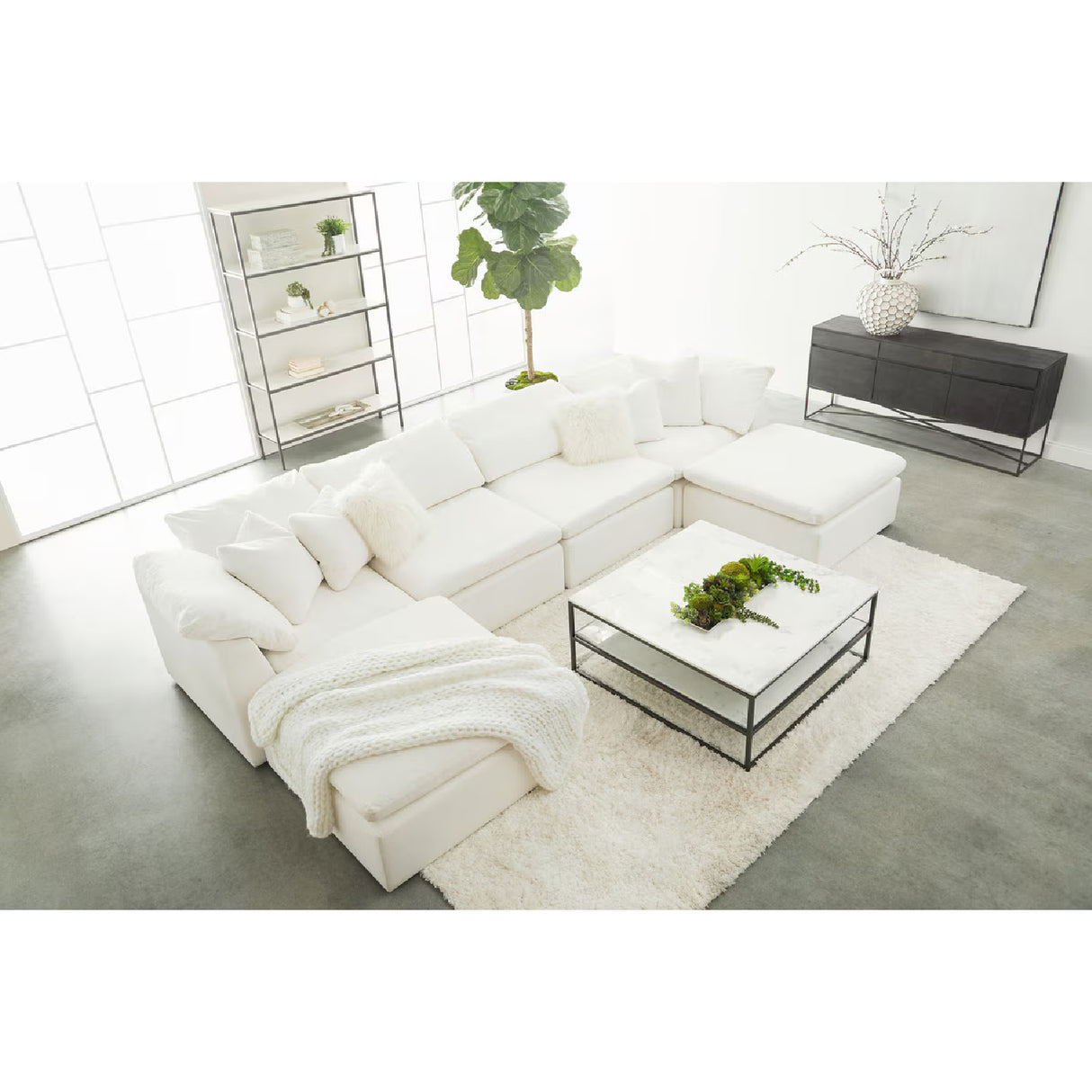 Modern European furniture - Square Cushioned Modular Ottoman - www.oroa.com | Oroa.com