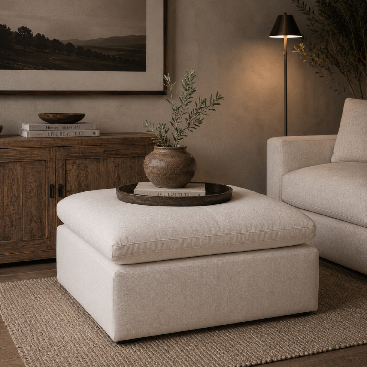 Modern European furniture - Square Cushioned Modular Ottoman - www.oroa.com | Oroa.com