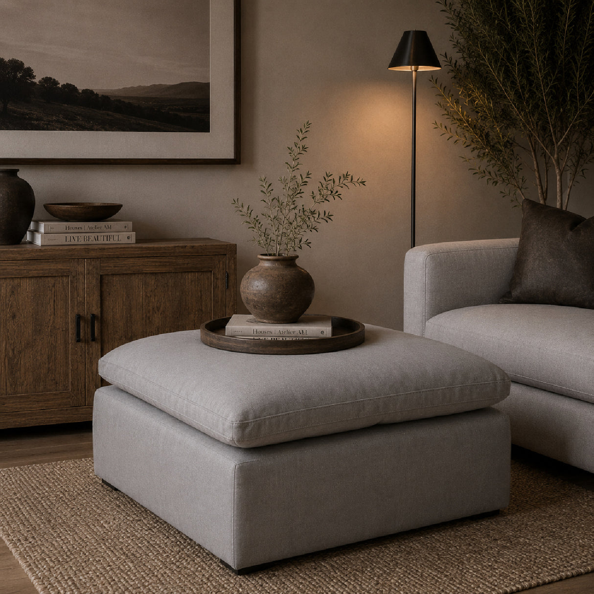 Modern European furniture - Square Cushioned Modular Ottoman - www.oroa.com | Oroa.com