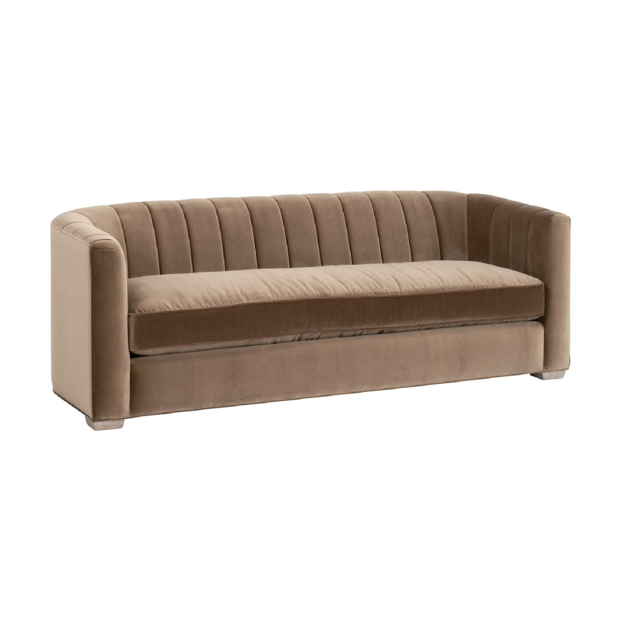 Modern European furniture - Brown Velvet Channeled-Back Sofa - www.oroa.com | Oroa.com