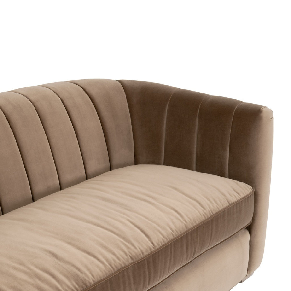 Modern European furniture - Brown Velvet Channeled-Back Sofa - www.oroa.com | Oroa.com