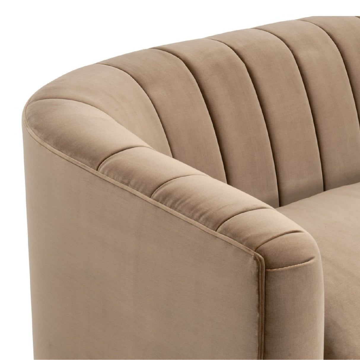 Modern European furniture - Brown Velvet Channeled-Back Sofa - www.oroa.com | Oroa.com