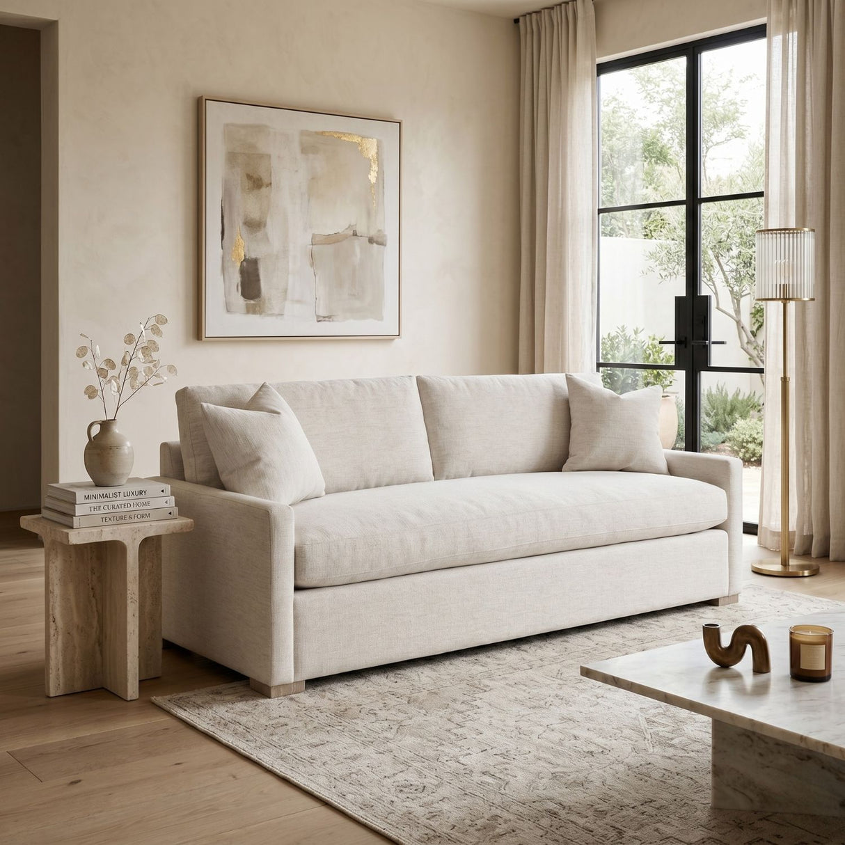 Gray Slim-Armed Queen Sleeper Sofa | Oroa.com
