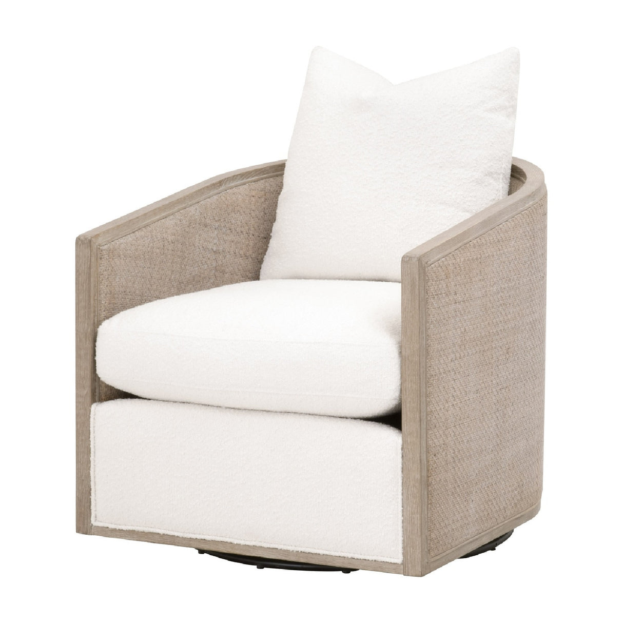 Curved Oak Swivel Club Chair | Oroa.com