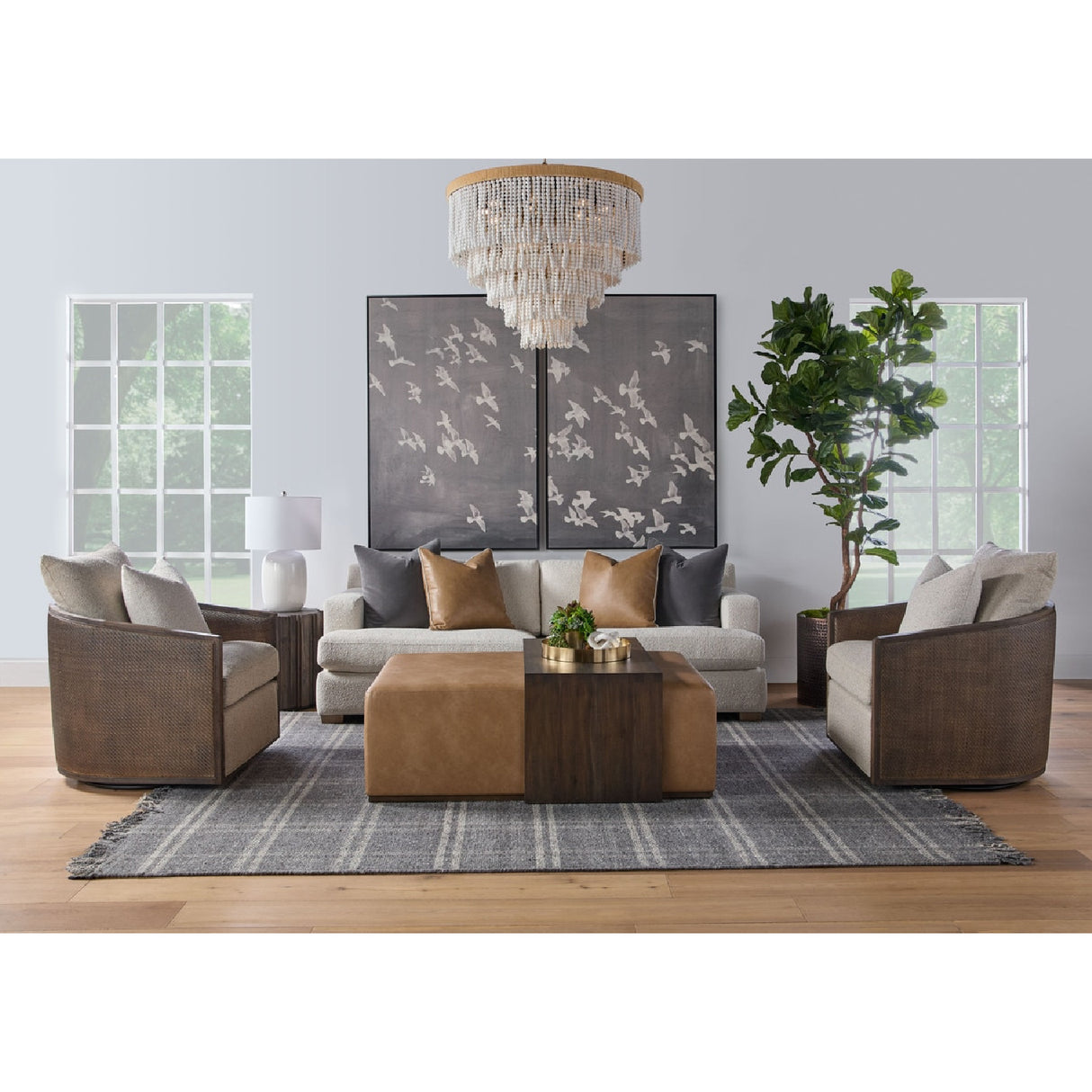 Curved Oak Swivel Club Chair | Oroa.com