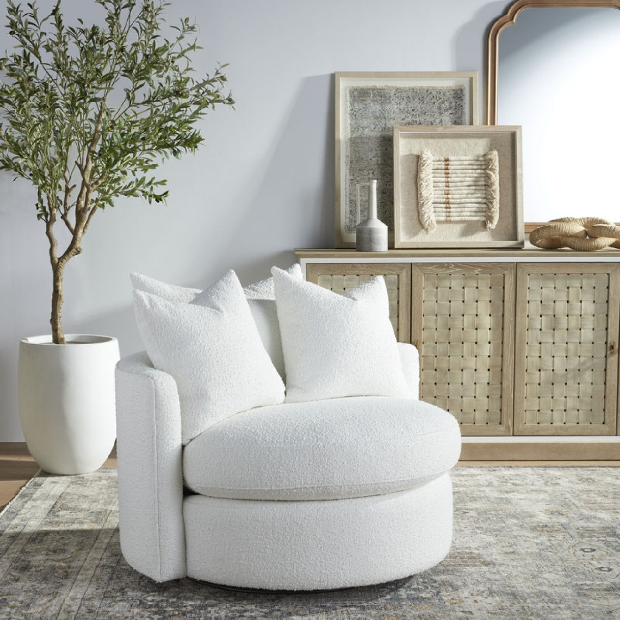 Round Petite Swivel Sofa | Oroa.com