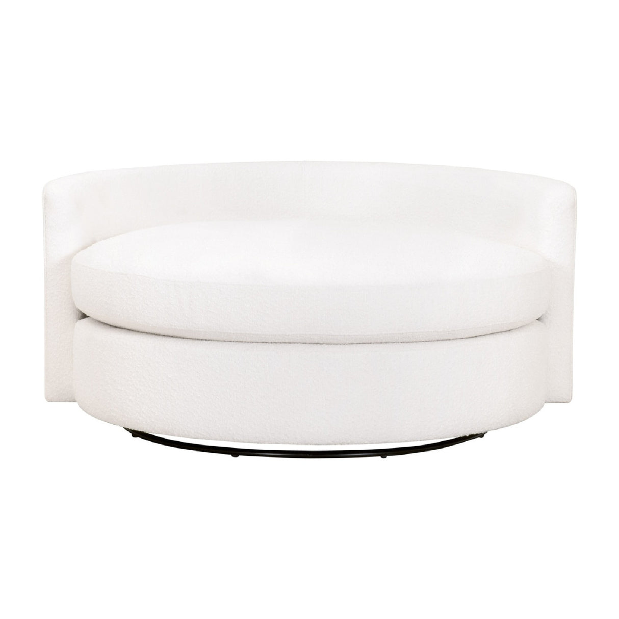 Modern European furniture - White Boucle Round Swivel Chair - www.oroa.com | Oroa.com