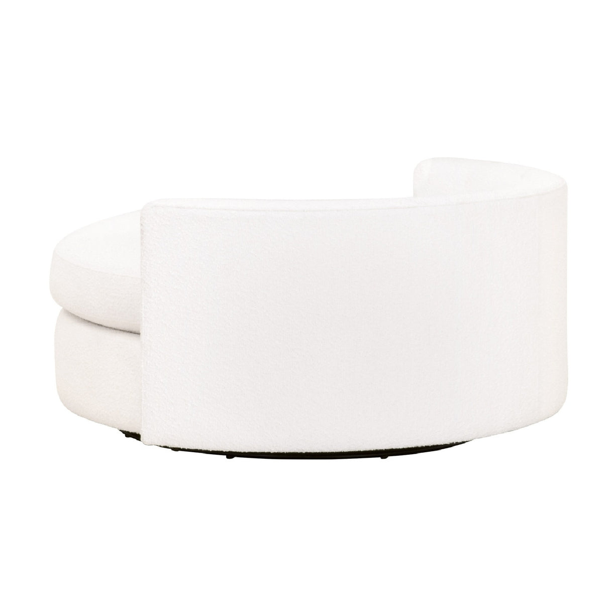 Modern European furniture - White Boucle Round Swivel Chair - www.oroa.com | Oroa.com
