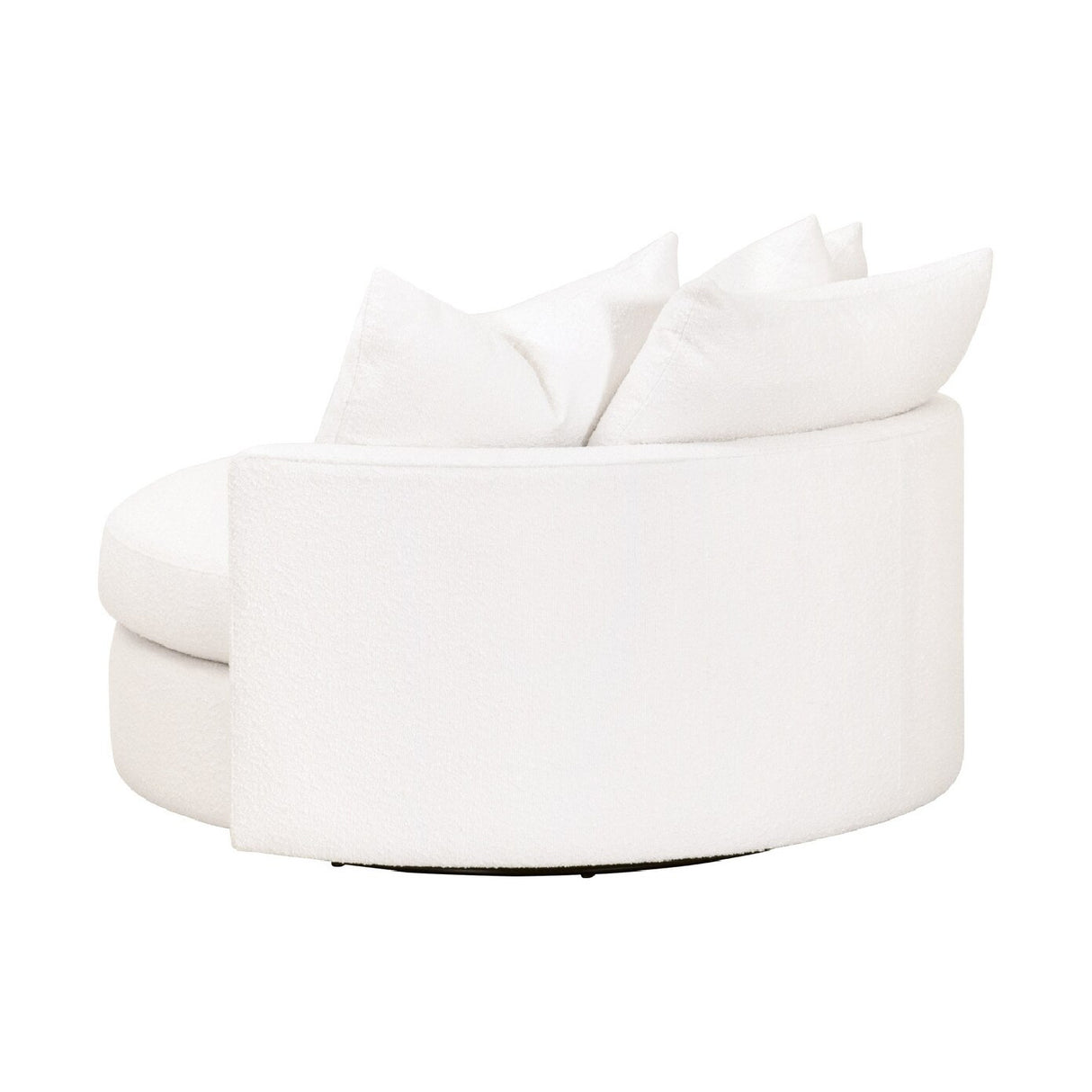 Modern European furniture - White Boucle Round Swivel Chair - www.oroa.com | Oroa.com