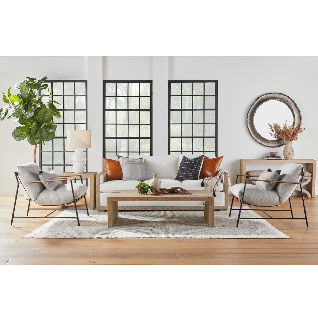 Modern European furniture - Brown Leather Strap Lounge Chair - www.oroa.com | Oroa.com