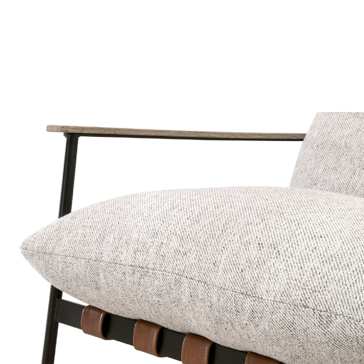 Modern European furniture - Brown Leather Strap Lounge Chair - www.oroa.com | Oroa.com